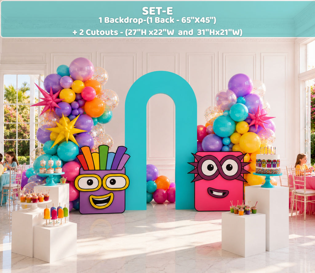 Numberblocks Birthday Backdrop & Cutouts | Personalized Kids Party Decorations