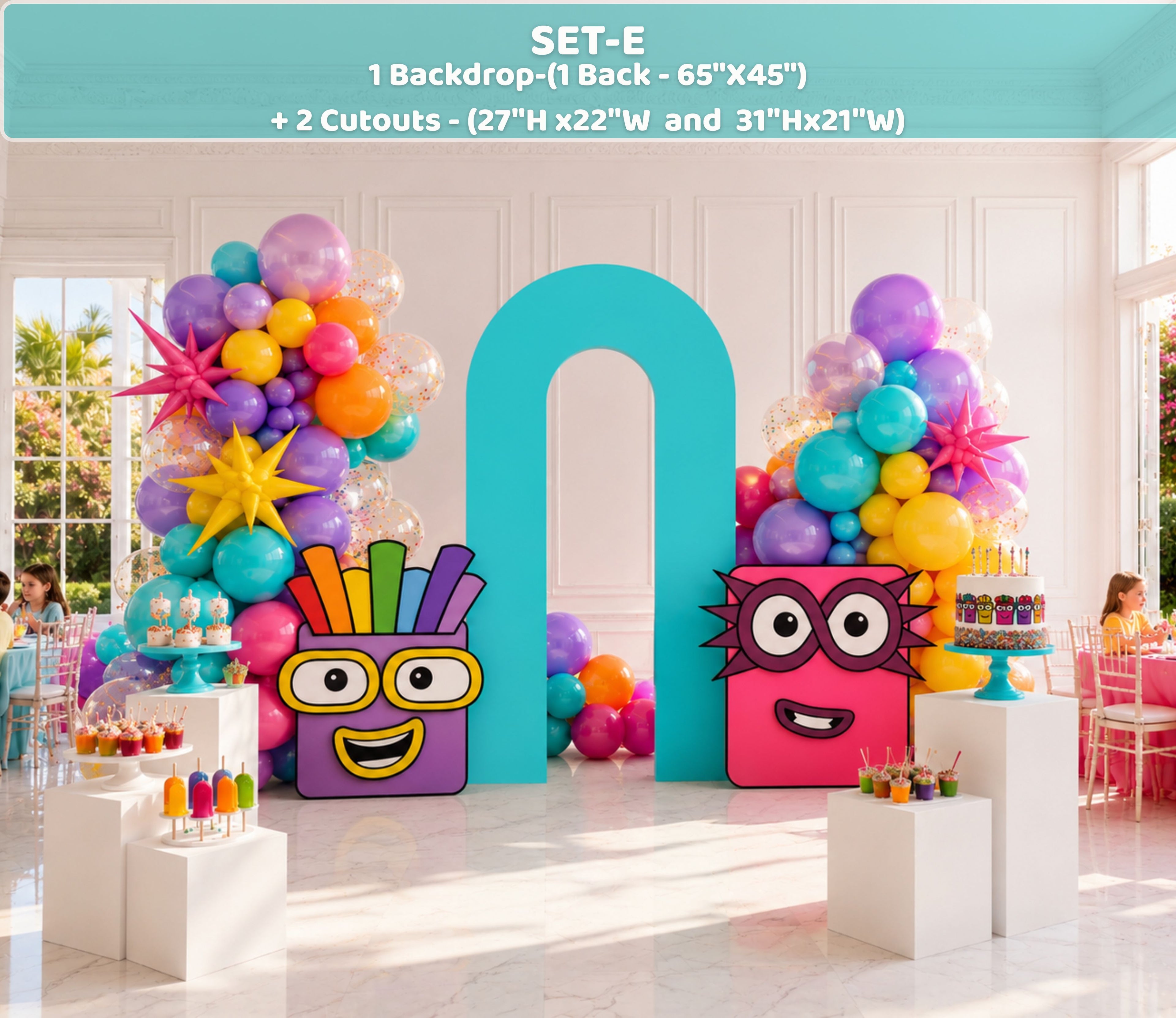 Numberblocks Birthday Backdrop & Cutouts | Personalized Kids Party Decorations