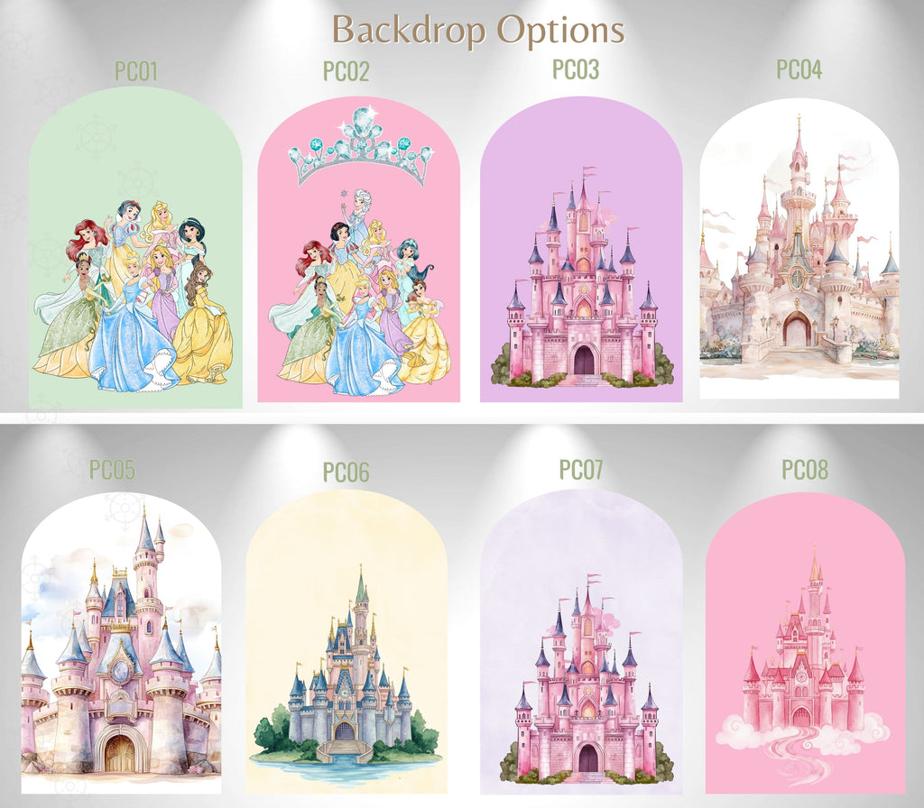 Custom Princess Birthday Party Backdrop & Yard Sign Set