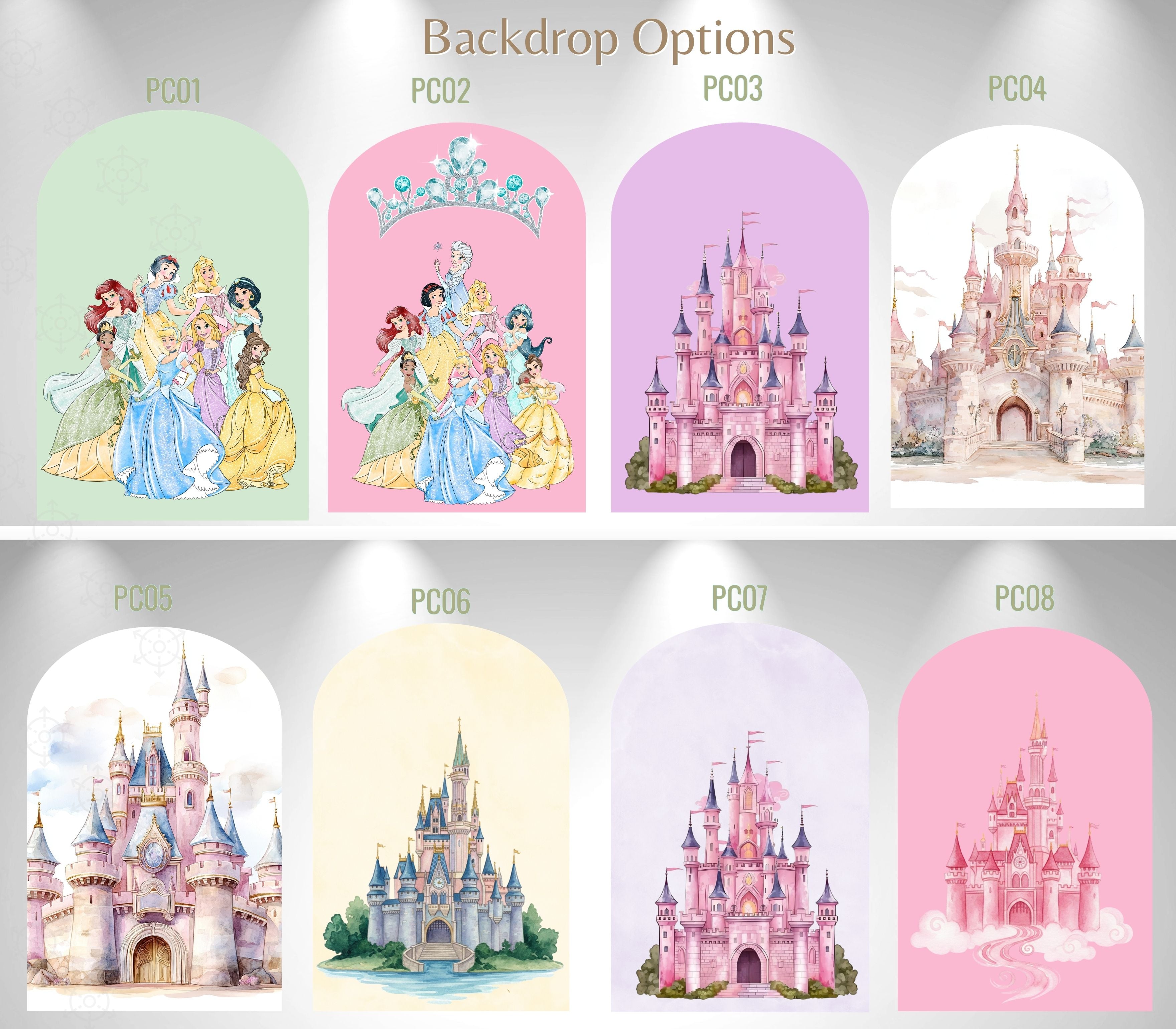 Custom Princess Birthday Party Backdrop & Yard Sign Set