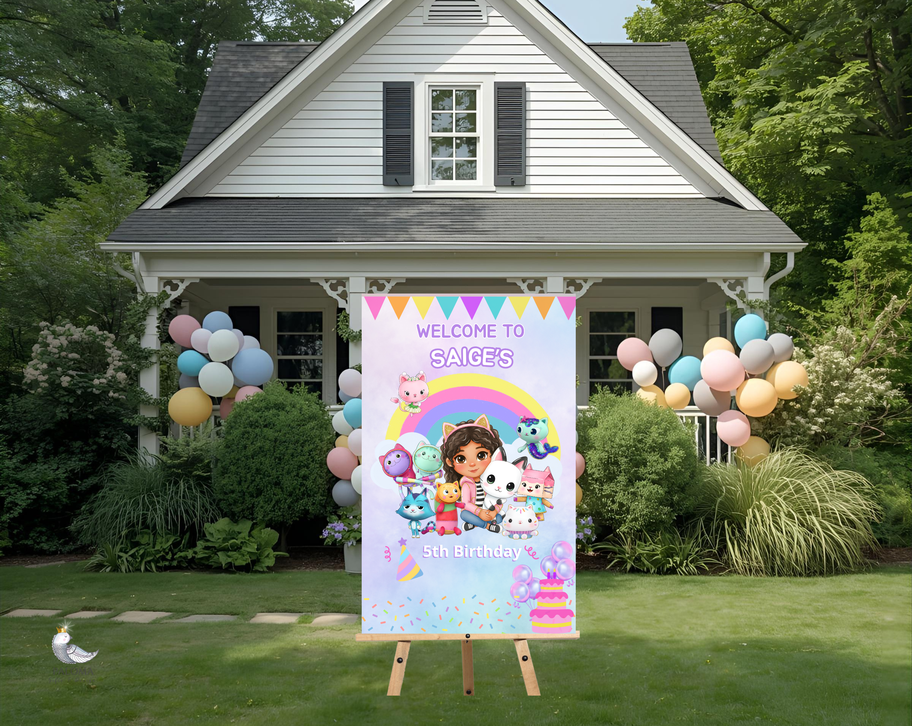 Custom Gabby Welcome Sign Character Party Supplies (Copy)