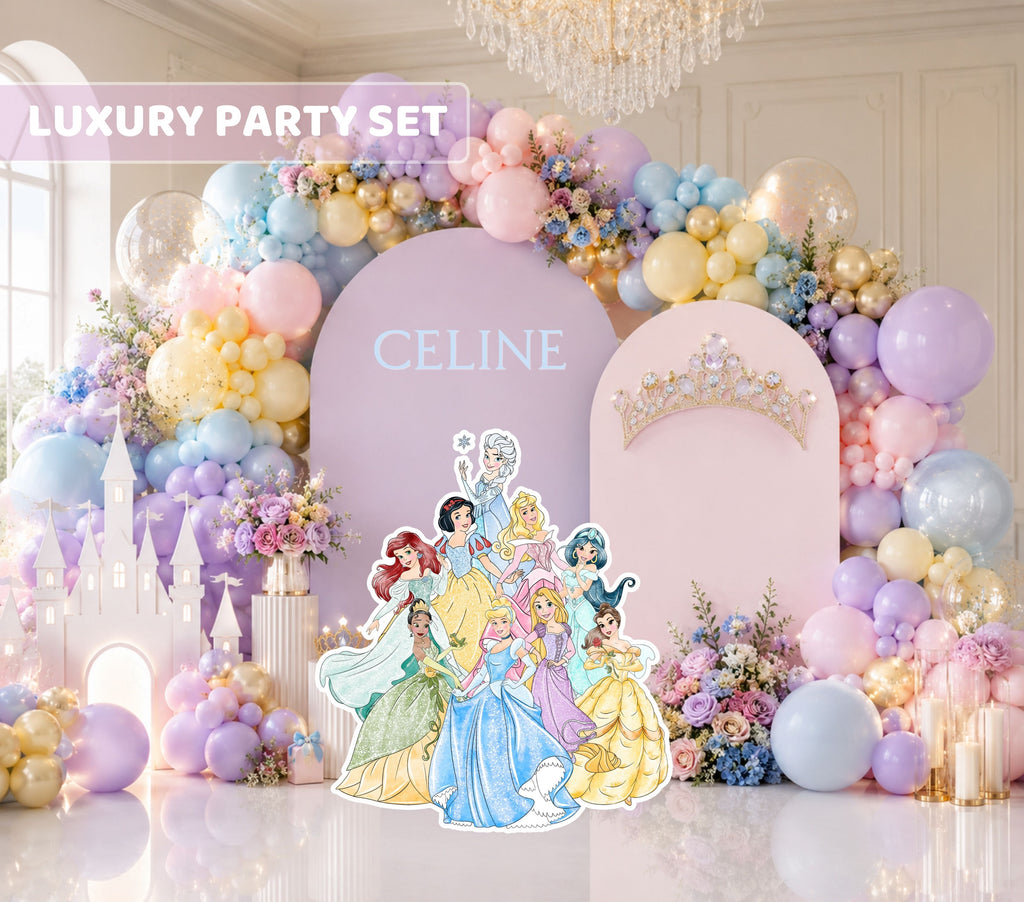 Custom Princess Birthday Party Backdrop & Yard Sign Set
