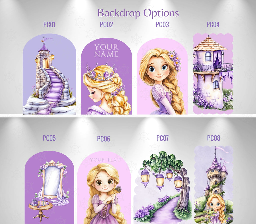 Custom Princess Party Backdrop Long Hair Princess Decoration