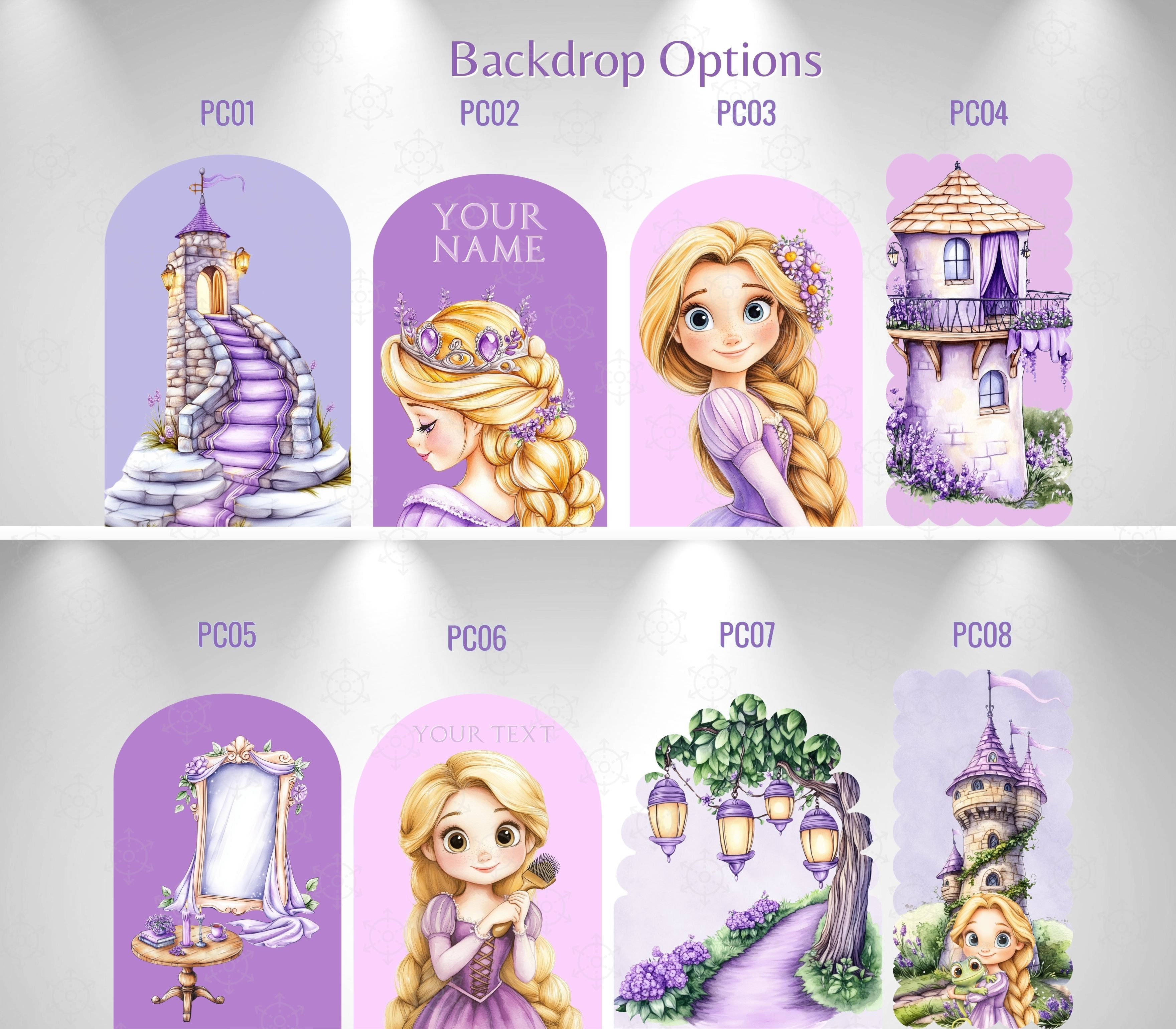 Custom Princess Party Backdrop Long Hair Princess Decoration