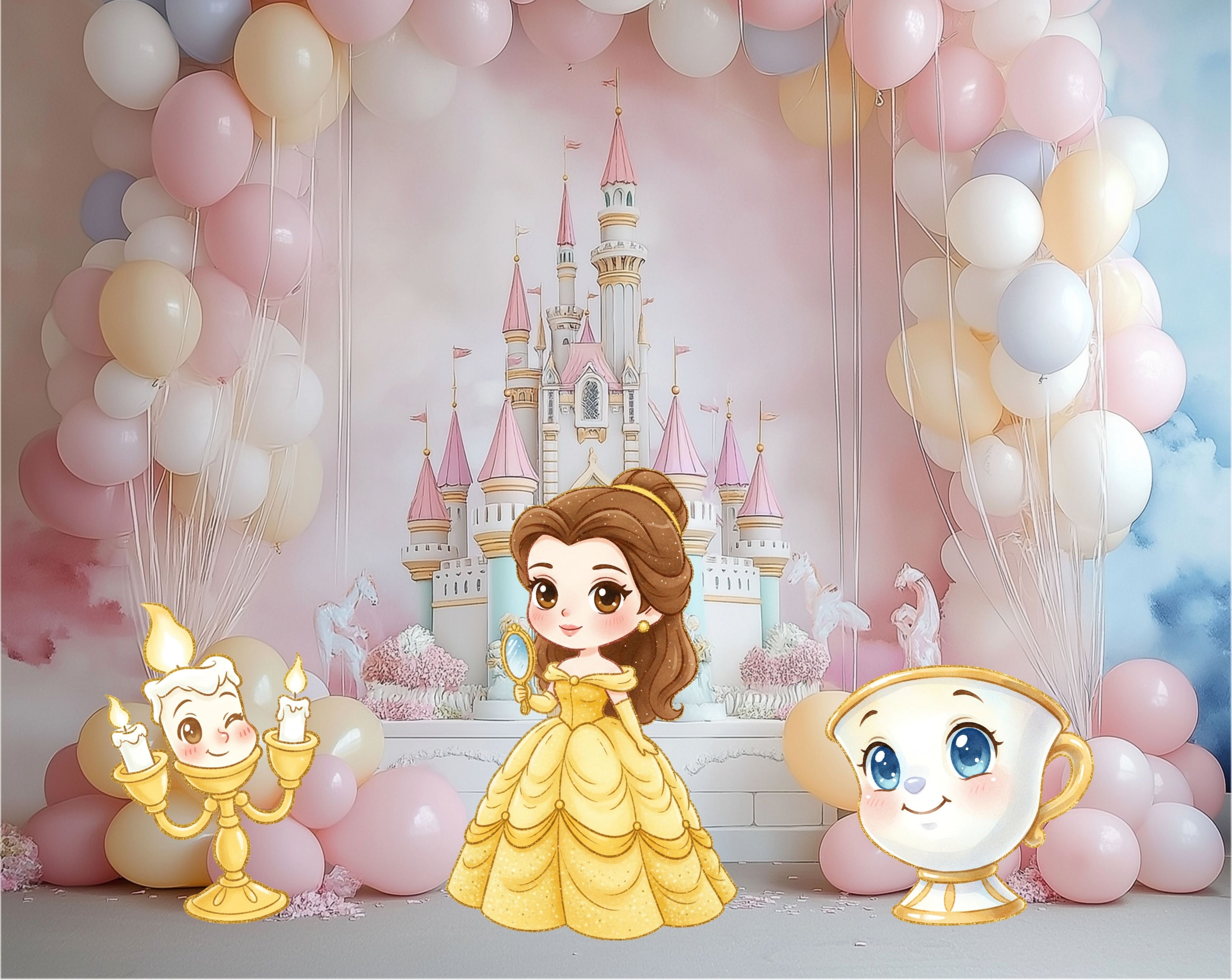 Baby Princess Baby Shower Backdrop & Cutouts | Personalized Fairy Tale Party Decorations