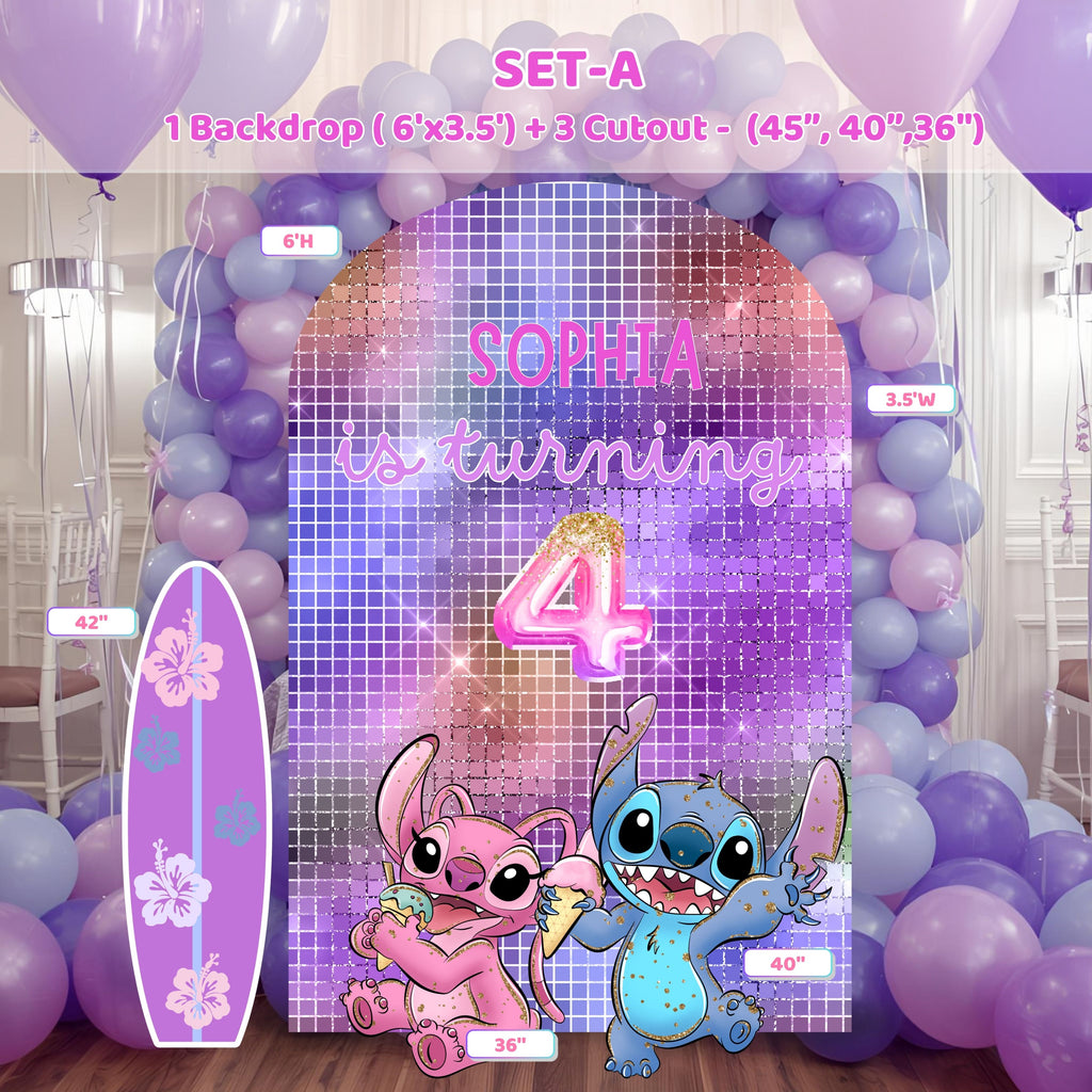Blue Alien Party Decorations Set | Tropical Birthday Backdrop with Cutouts
