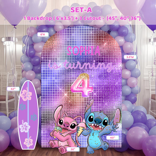 Blue Alien Party Decorations Set | Tropical Birthday Backdrop with Cutouts