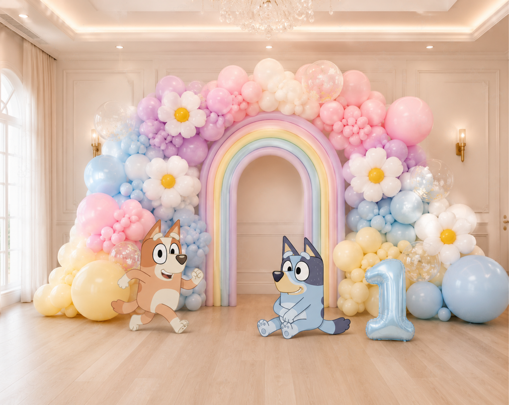 Personalized Puppy Family Party Decorations | First Birthday Backdrop & Character Cutouts (Copy)