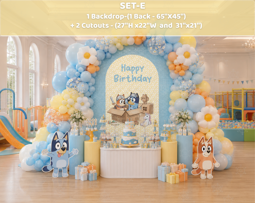 Personalized Puppy Family Party Decorations | First Birthday Backdrop & Character Cutouts (Copy)