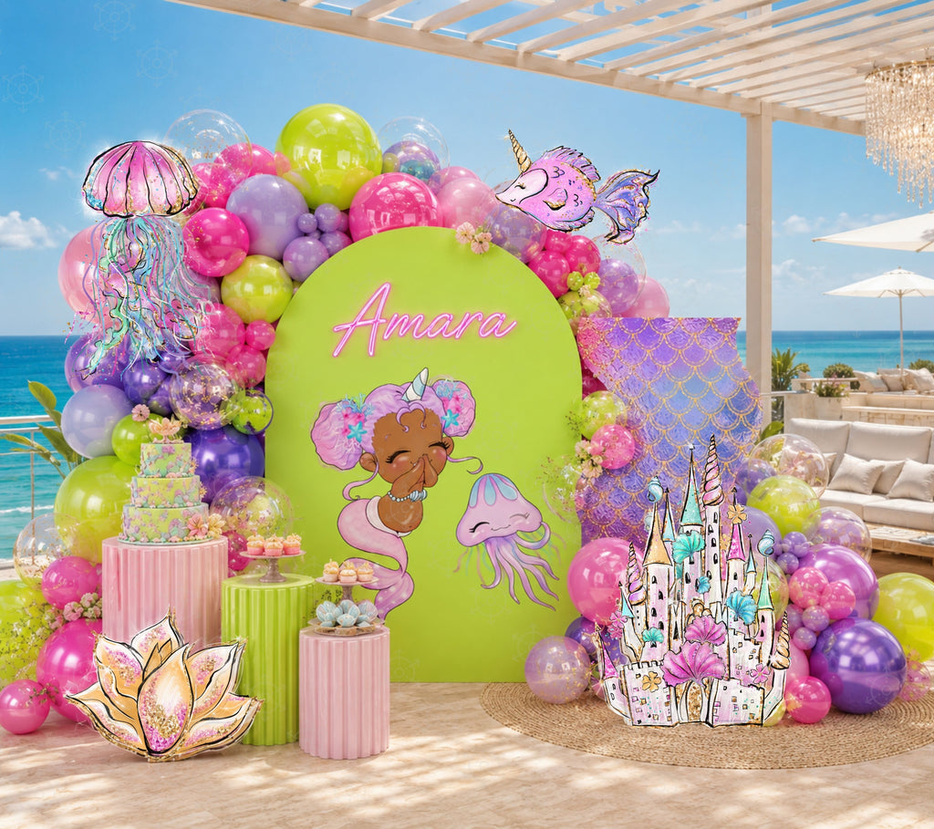 Sweet Little Mermaid First Birthday Decorations | Personalized Little Mermaid Party Decorations