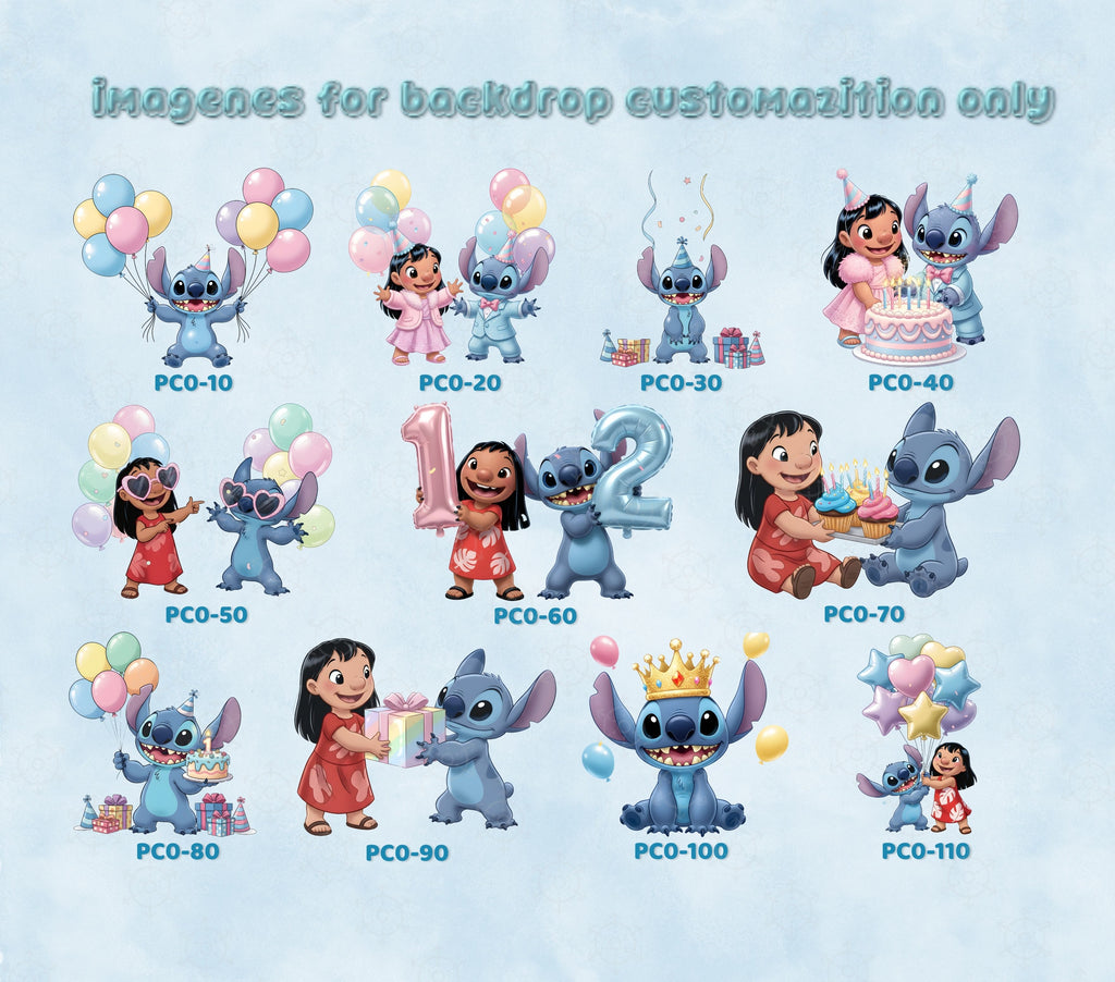 Custom Blue Alien Birthday Backdrop & Cutouts | Personalized Kawaii Party Decorations