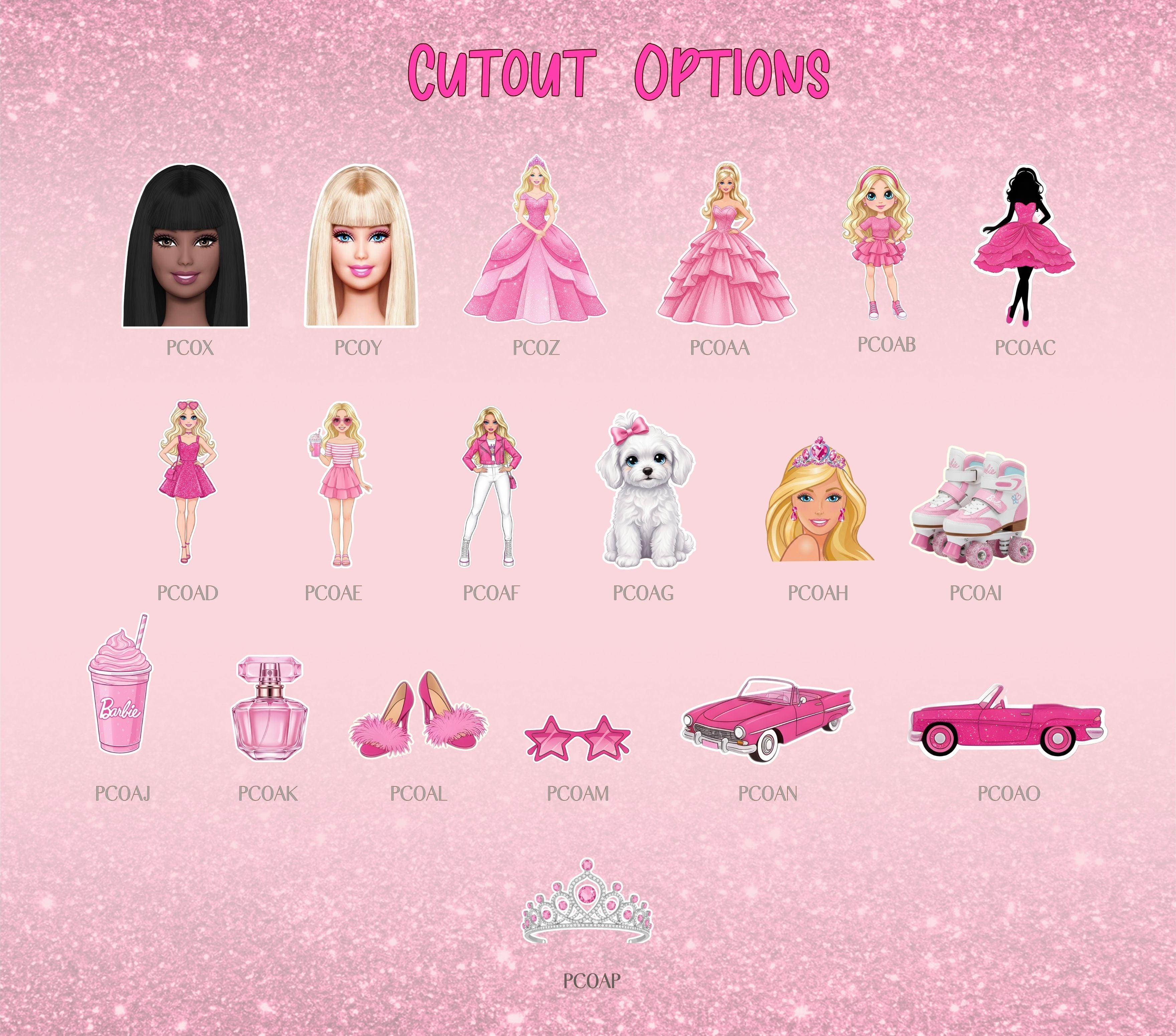Pink Doll Party Backdrop & Cutouts | Personalized Glam Girls Birthday Decorations