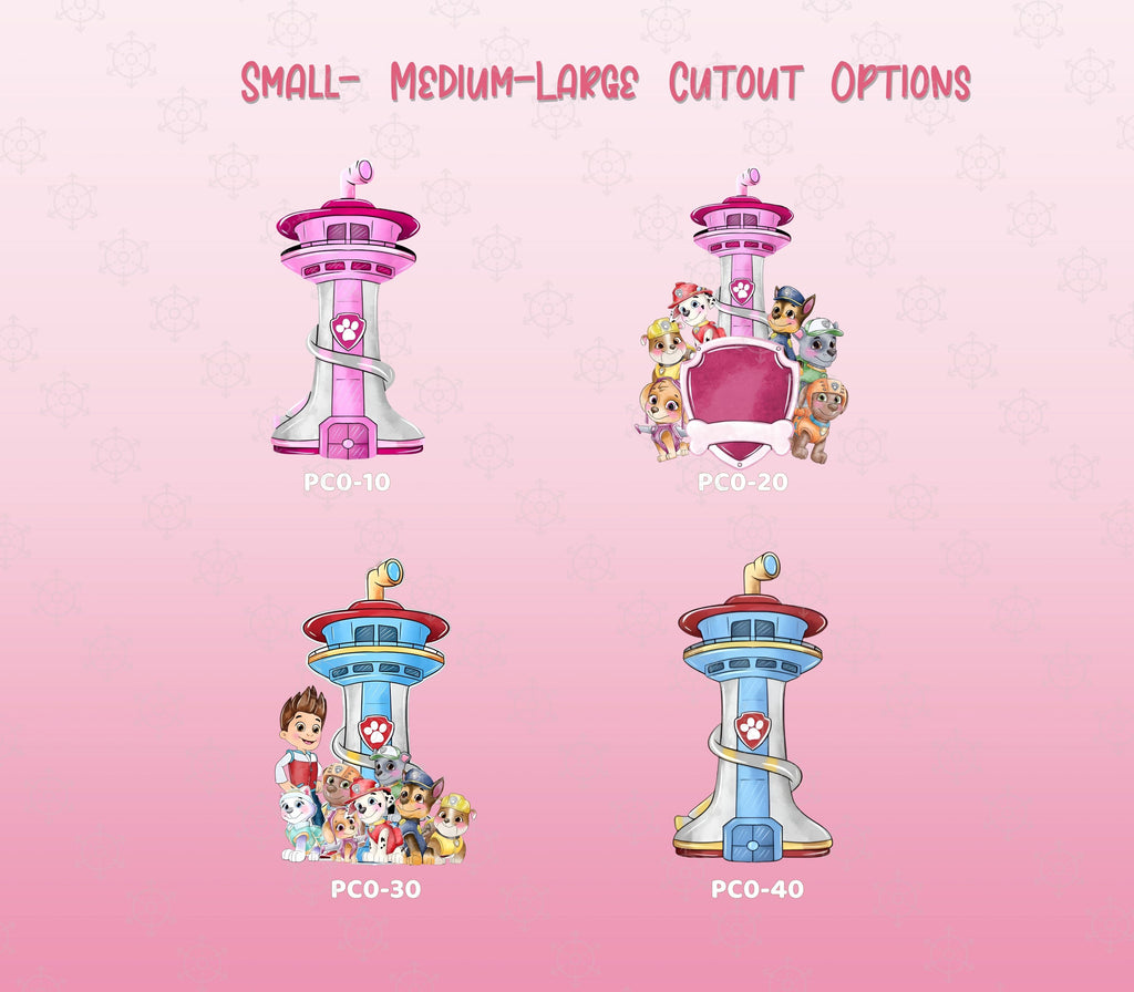 Character Puppy Patrol Cutouts and Backdrops Pink Party Decor