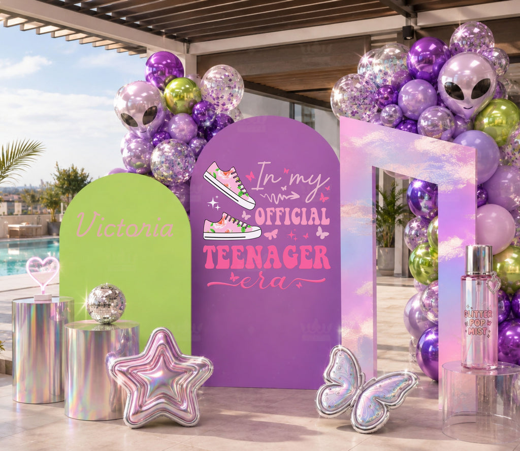 Personalized Teen Birthday Backdrop & Photo Booth | Girly 13th Birthday Party Decorations