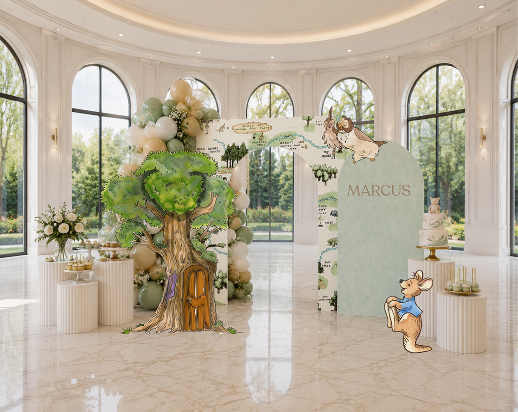Personalized Classic Bear Party Decorations | Woodland Baby Shower Backdrop & Character Cutouts (Copy)