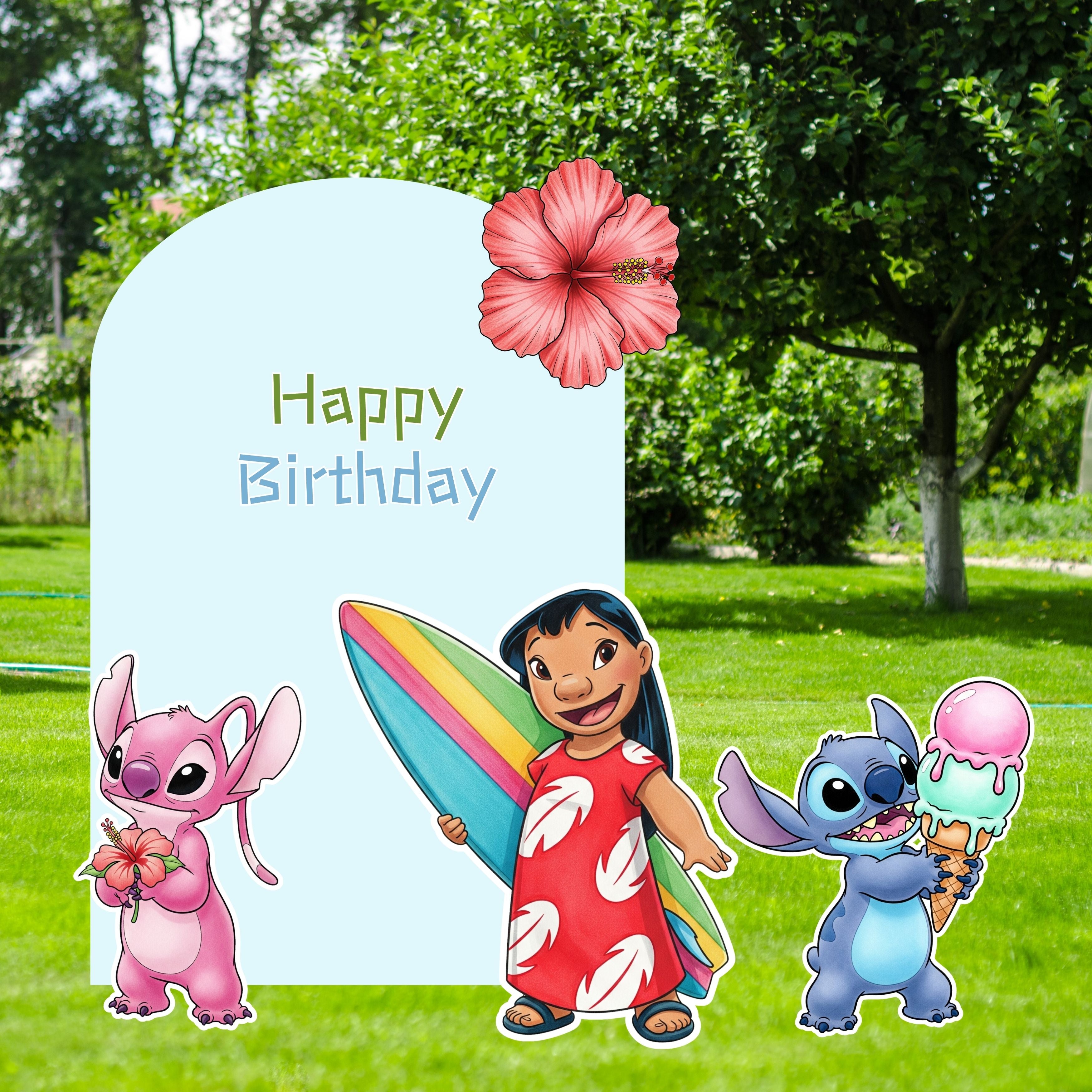 Tropical Birthday Party Backdrop | Custom Hawaiian Cutouts