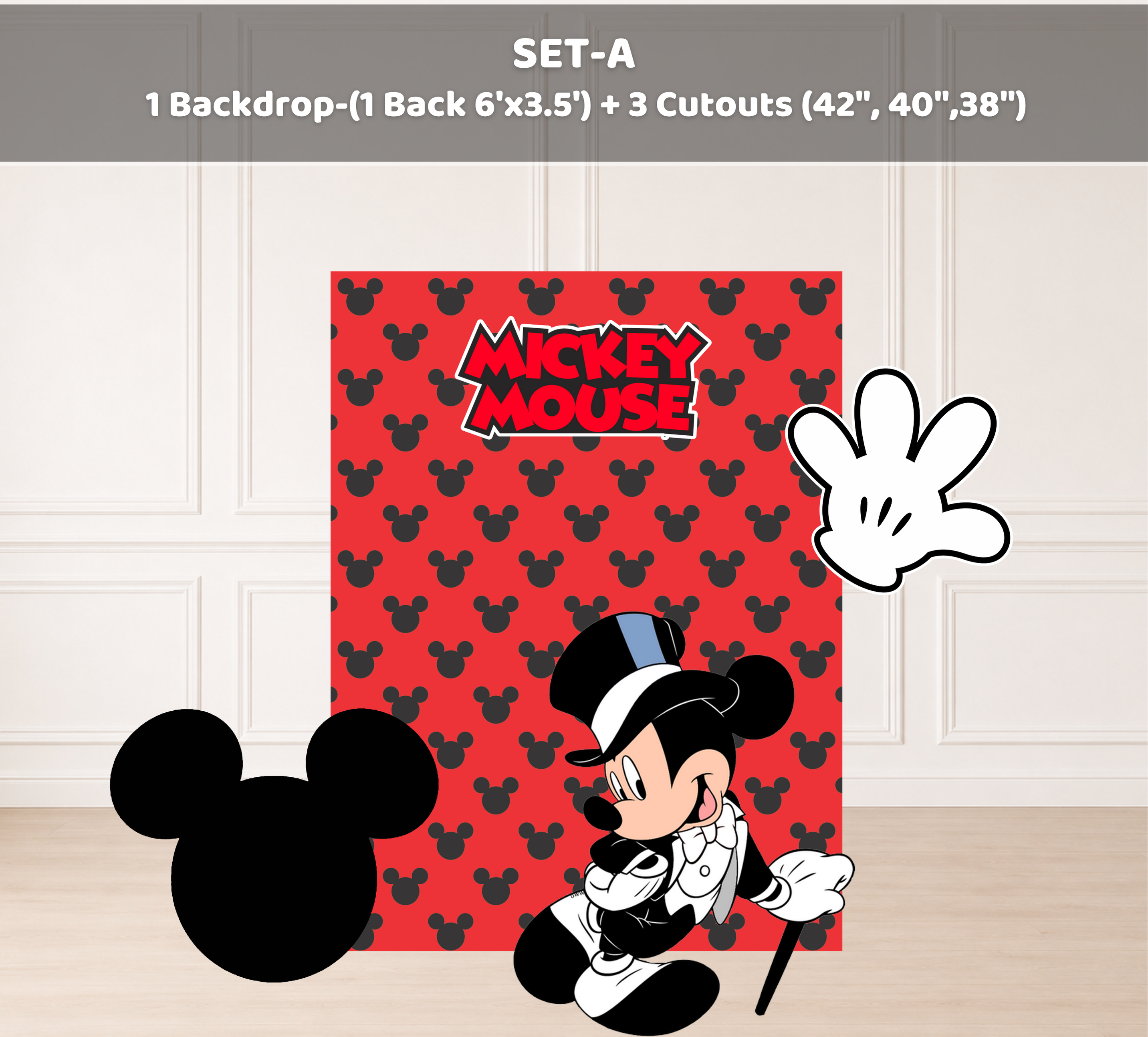 Classic Mouse Birthday Backdrop & Cutouts | Personalized Red Black Party Photo Booth Decor  21 tags para alcance, visualizaciones y compras: