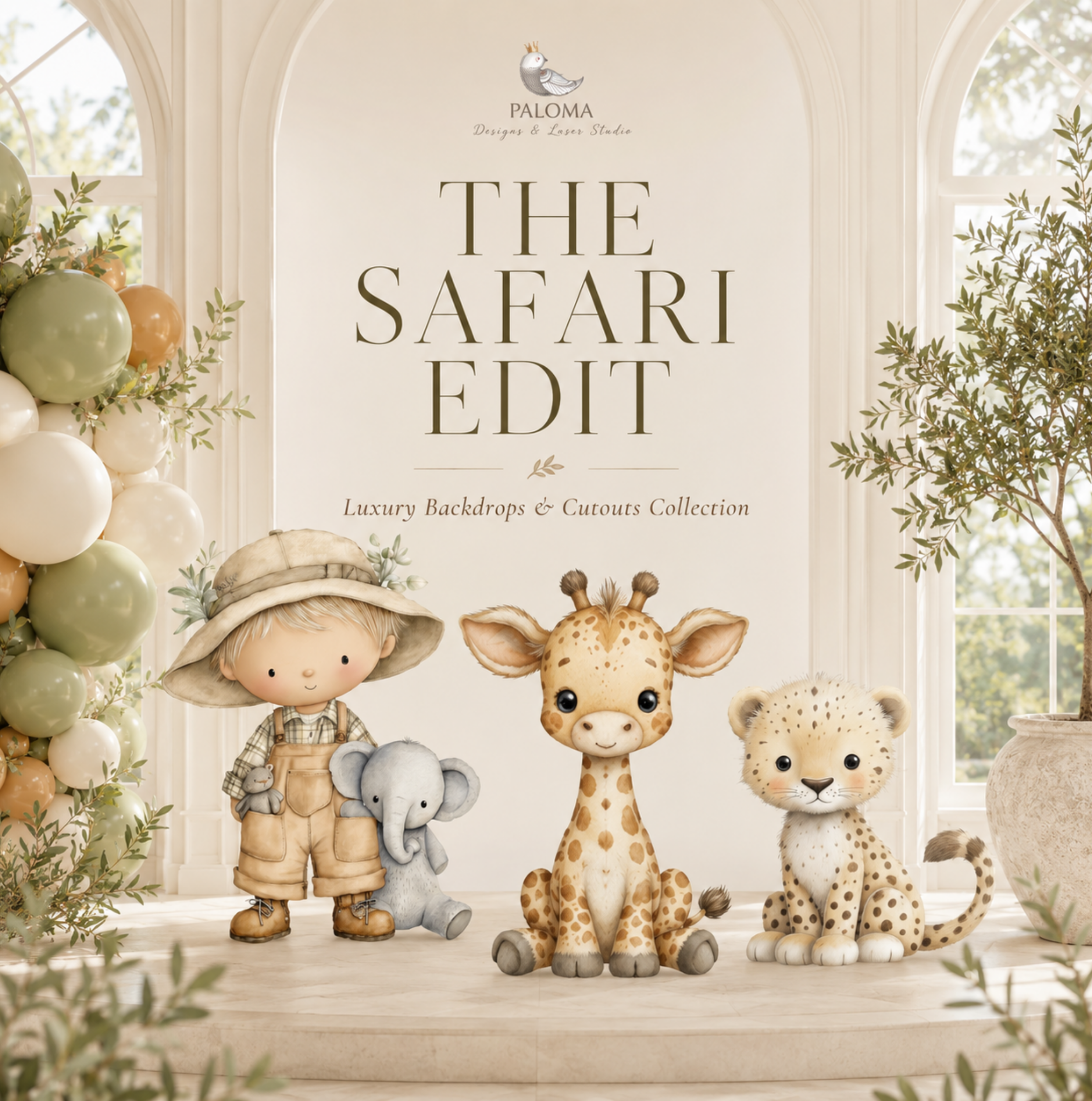 Cute Safari Animal Cutouts & Backdrops Birthday Decor Custom Safari Baby Shower