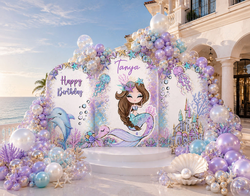 Enchanting Mermaid Party Decoration Set | Unique Under the Sea Backdrops & Cutouts | Birthday Photo Booth Props