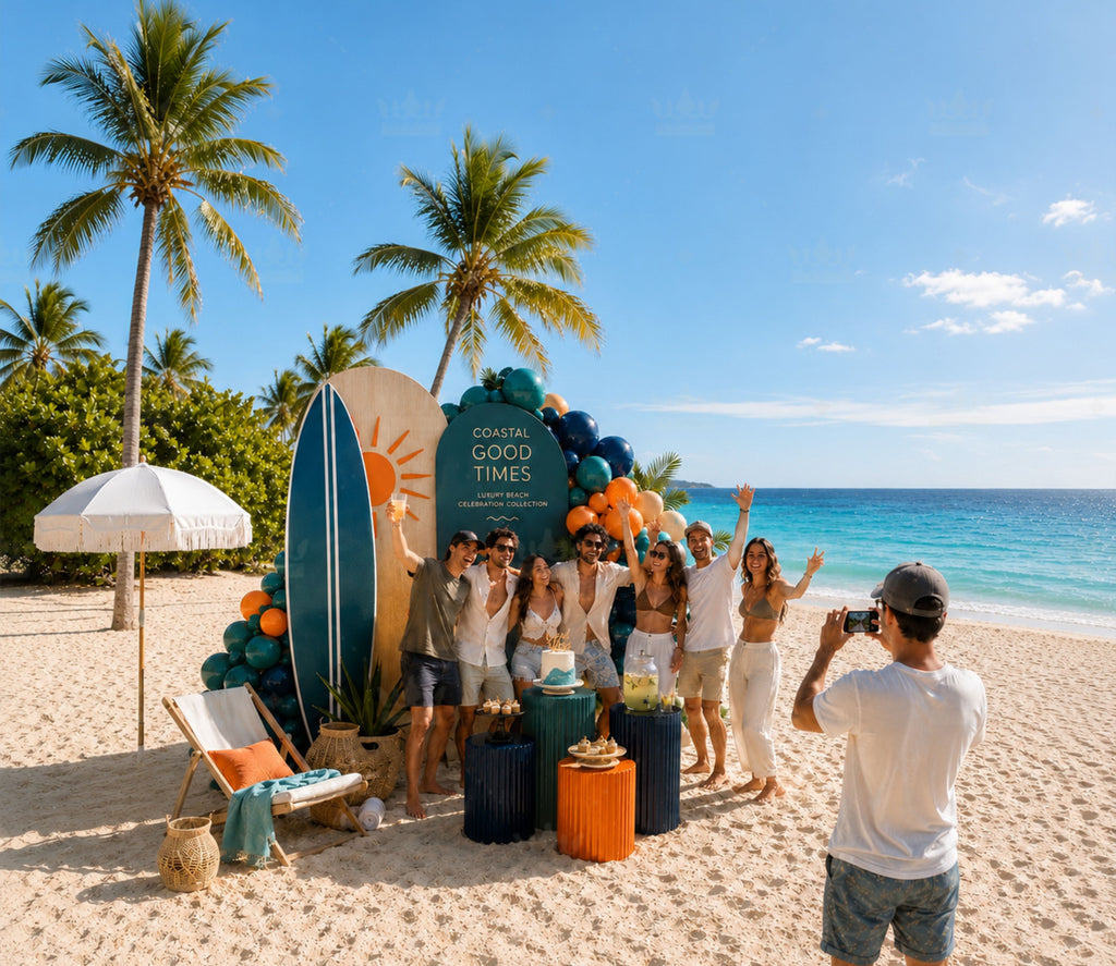 Luxury Summer Party Decorations | Poolside Birthday Backdrop Set for Adults | Tropical Beach Celebration Decor