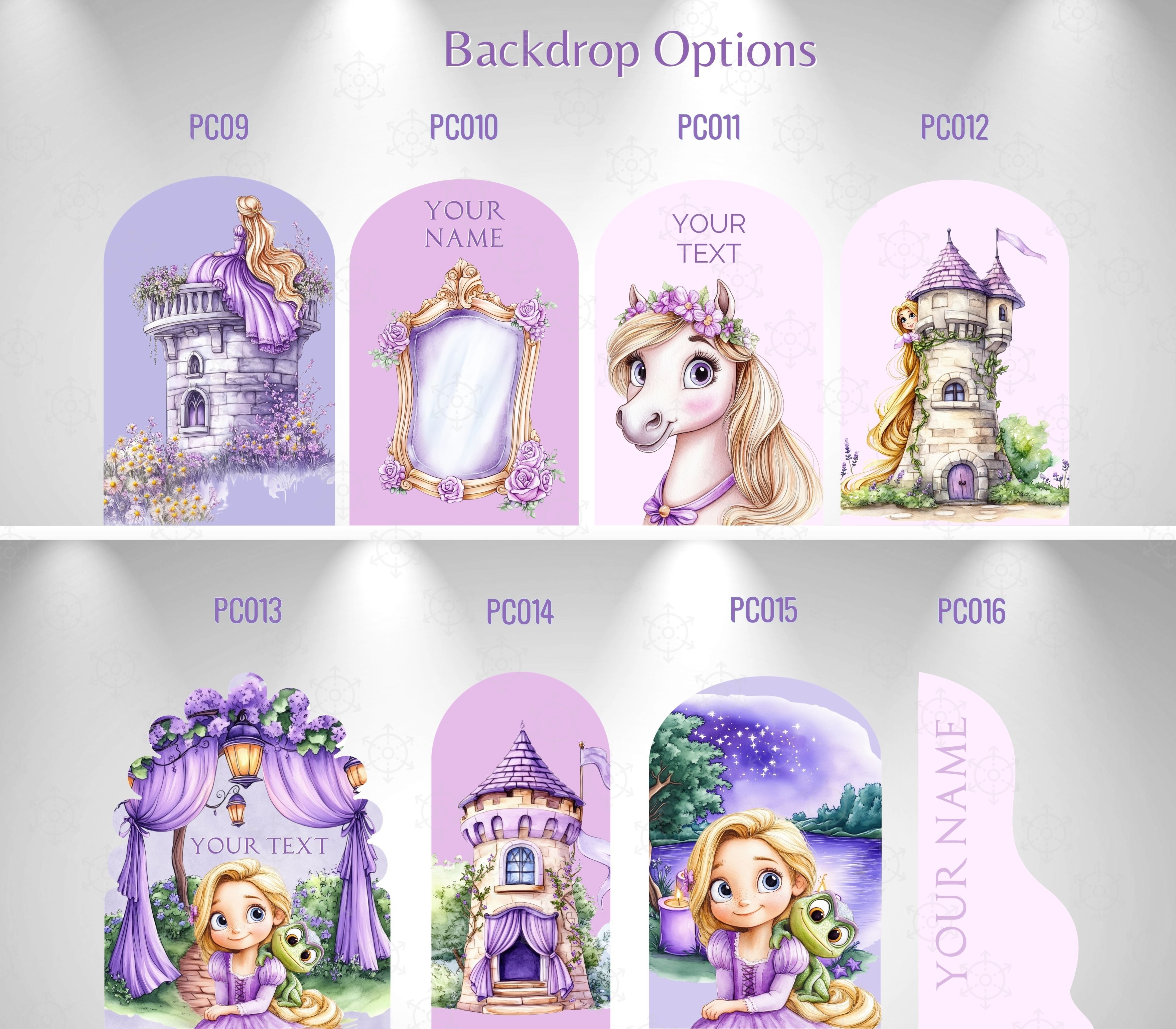 Custom Princess Party Backdrop Long Hair Princess Decoration