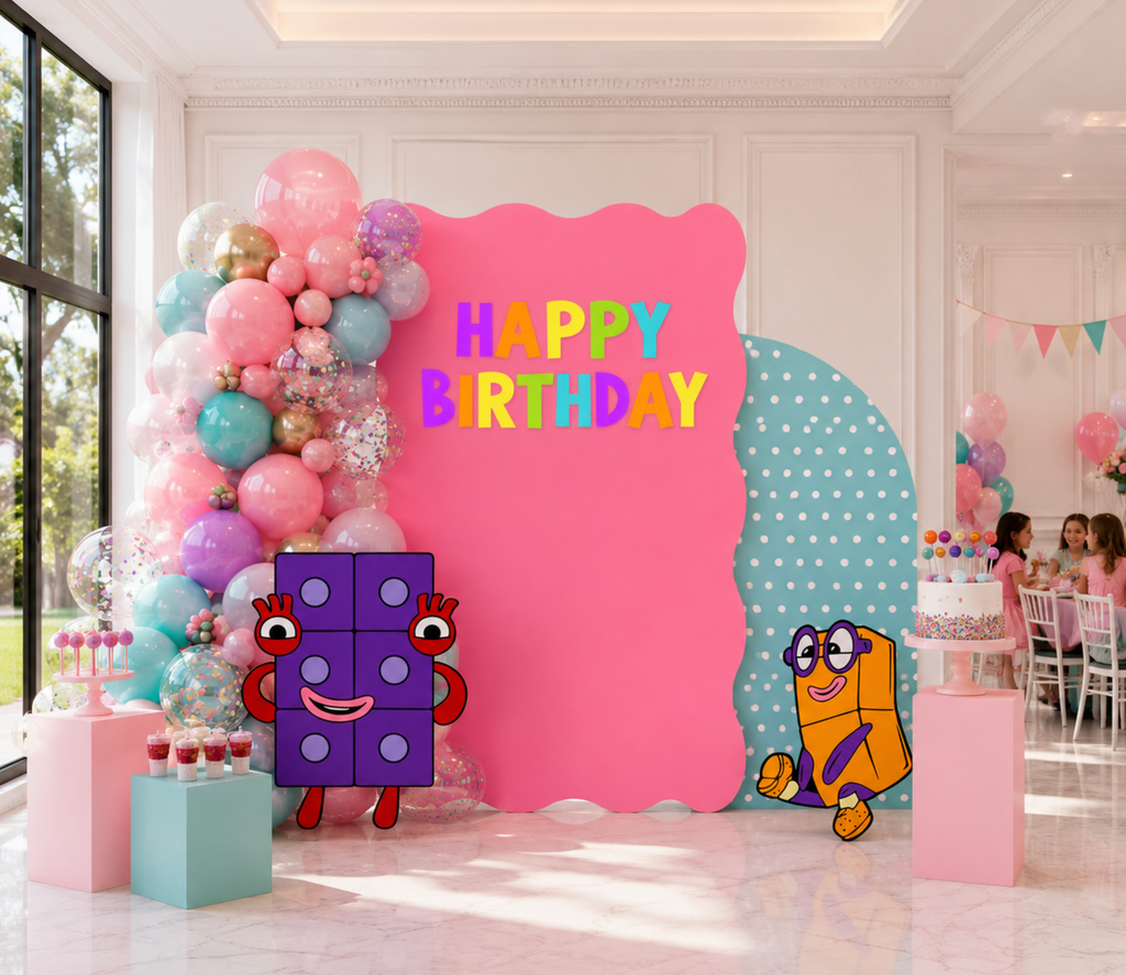 Numberblocks Birthday Backdrop & Cutouts | Personalized Kids Party Decorations