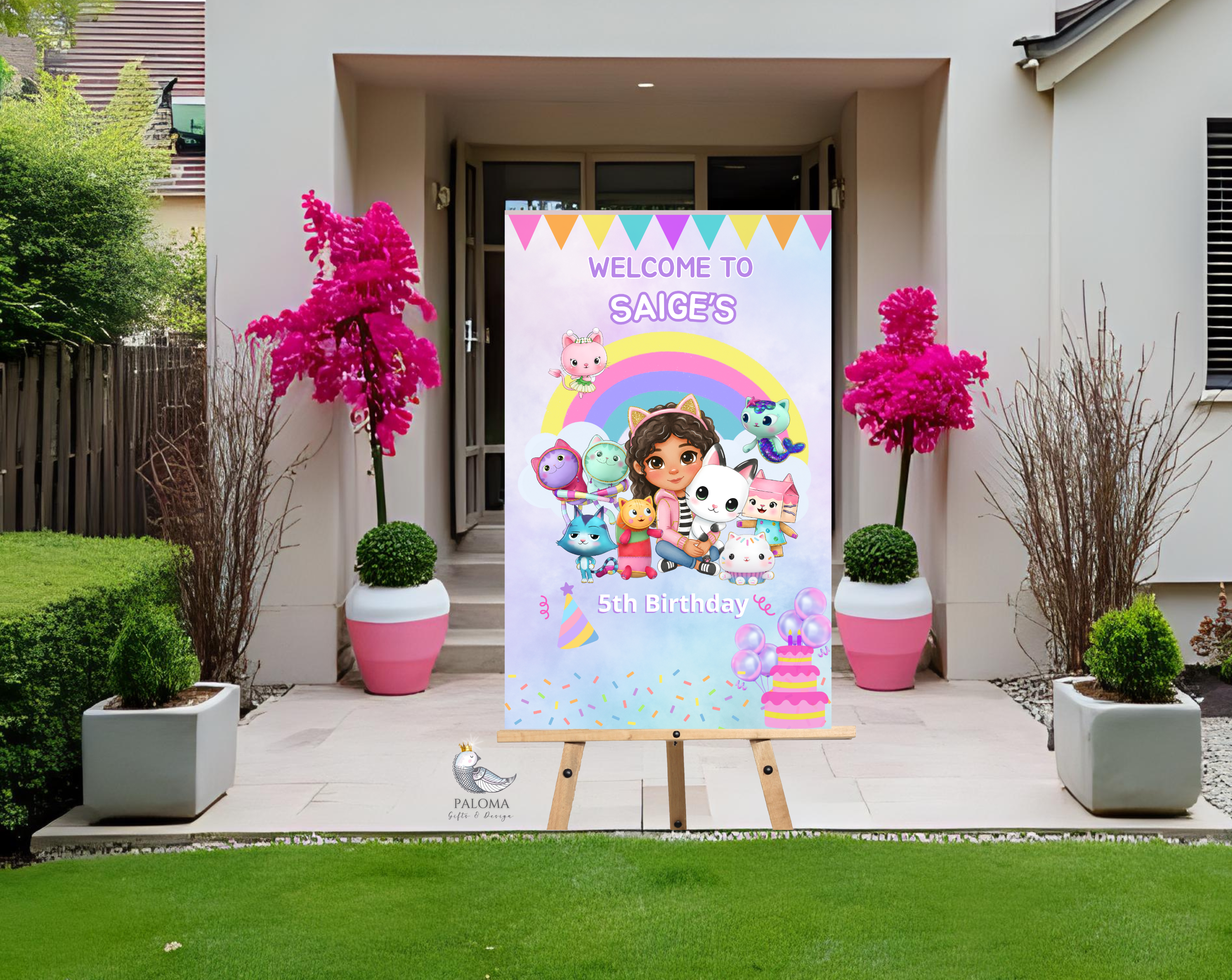 Custom Gabby Welcome Sign Character Party Supplies (Copy)