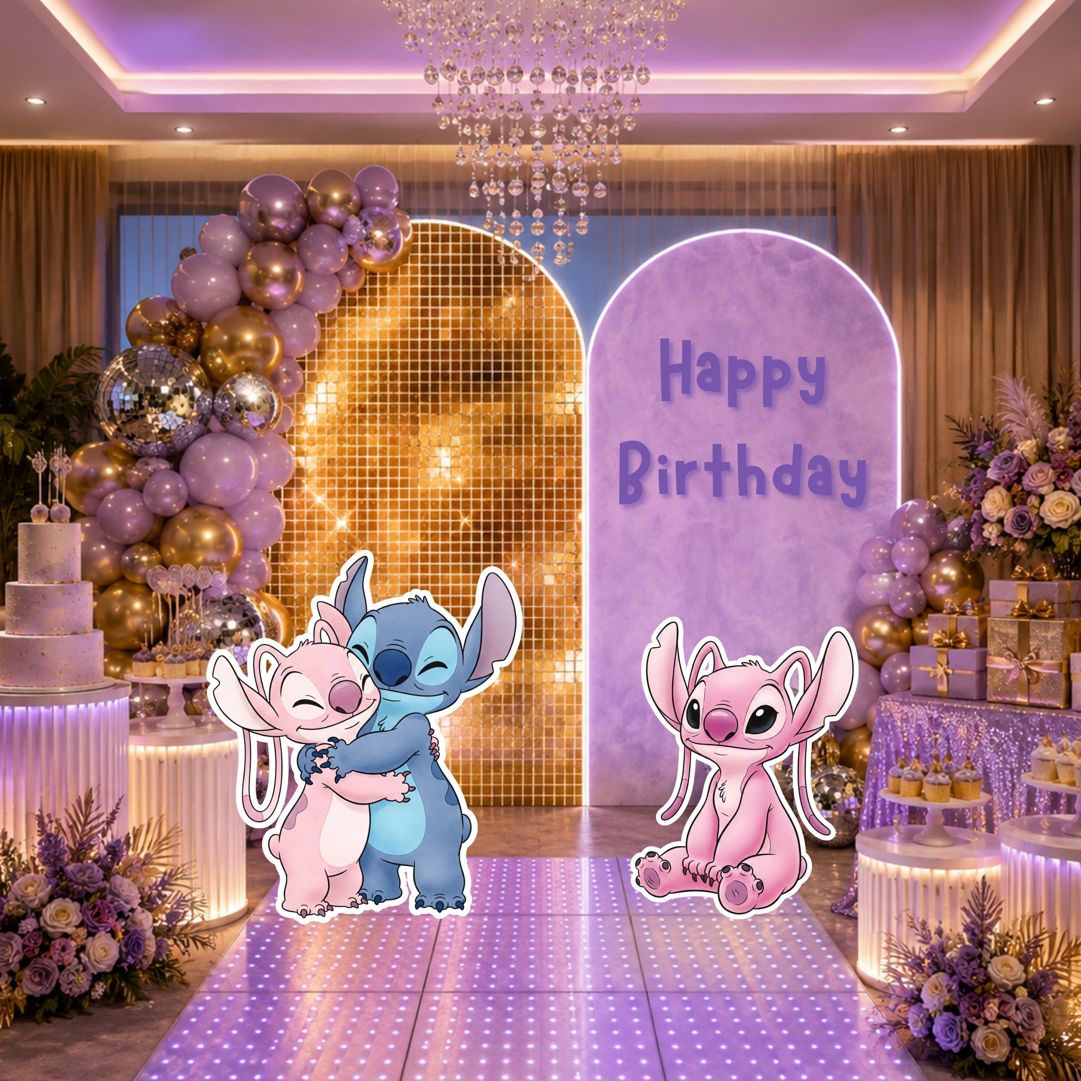Blue Alien Party Decorations Set | Tropical Birthday Backdrop with Cutouts