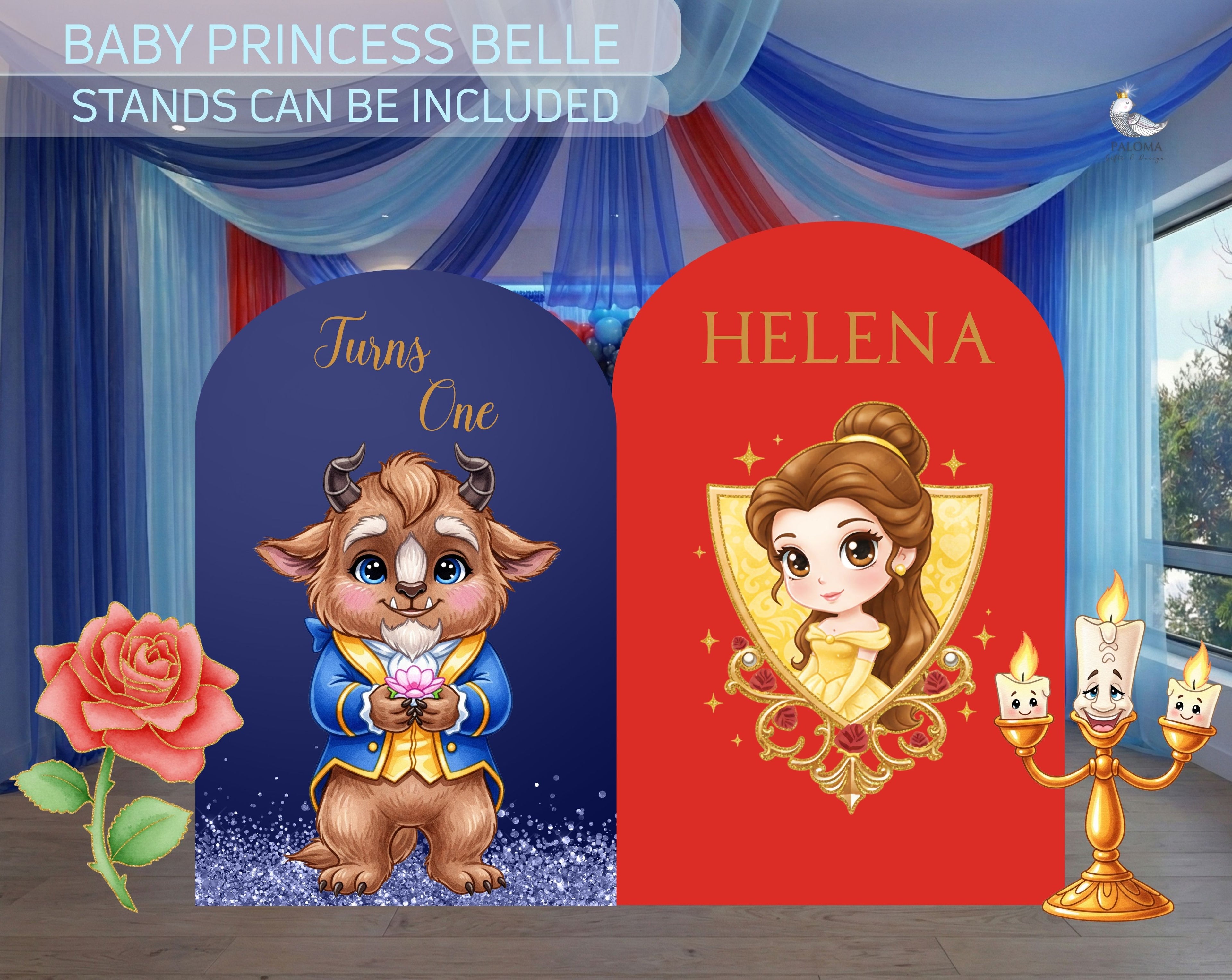 Baby Princess Baby Shower Backdrop & Cutouts | Personalized Fairy Tale Party Decorations