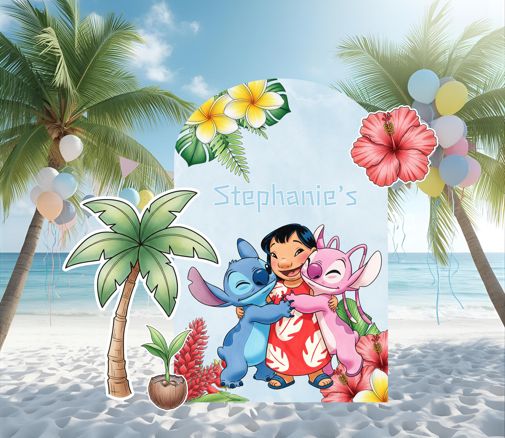 Tropical Birthday Party Backdrop | Custom Hawaiian Cutouts