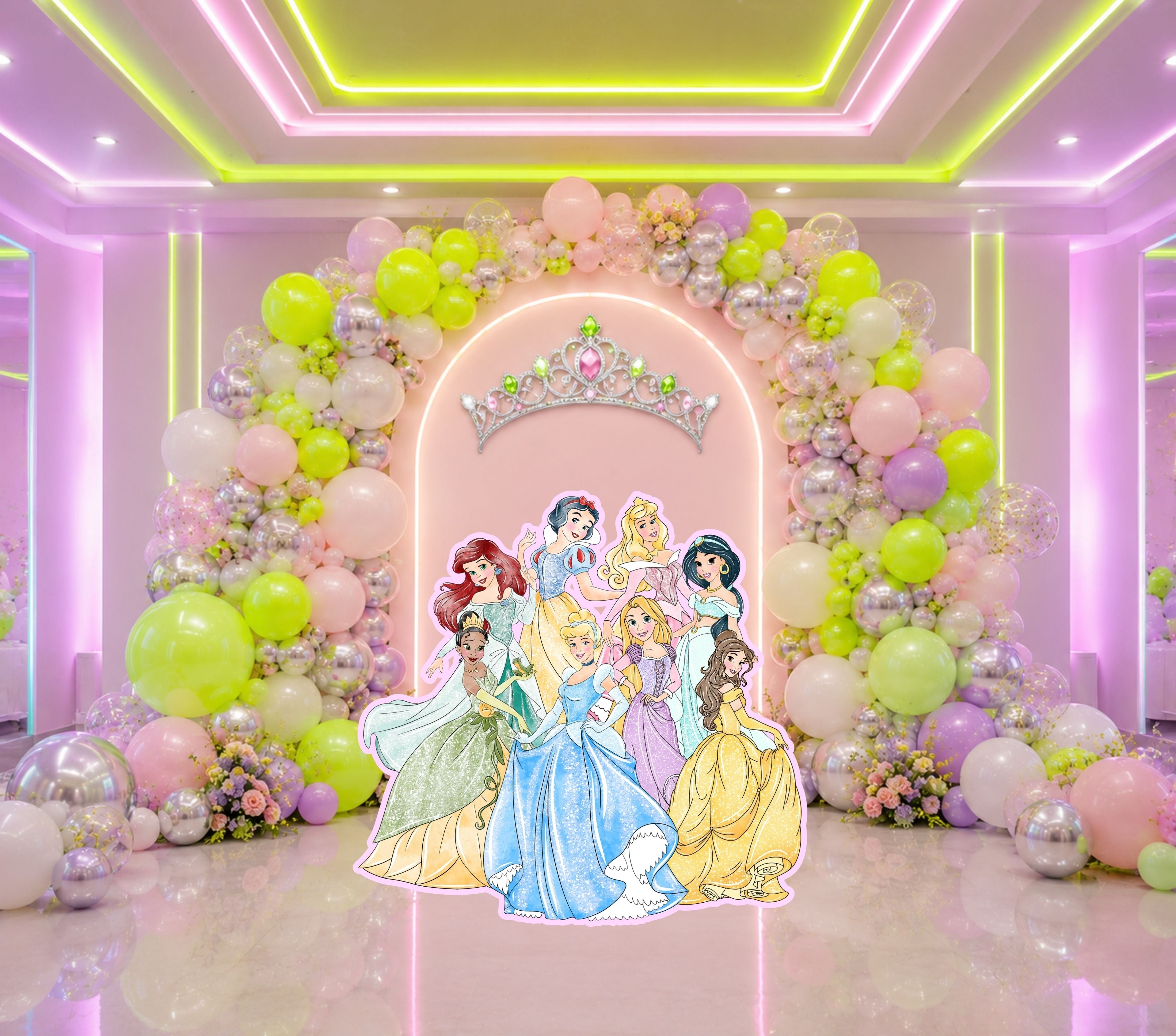 Custom Princess Birthday Party Backdrop & Yard Sign Set