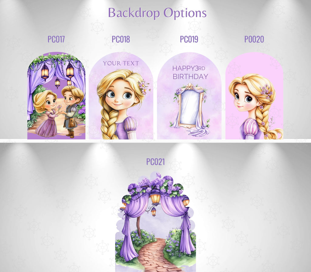 Custom Princess Party Backdrop Long Hair Princess Decoration