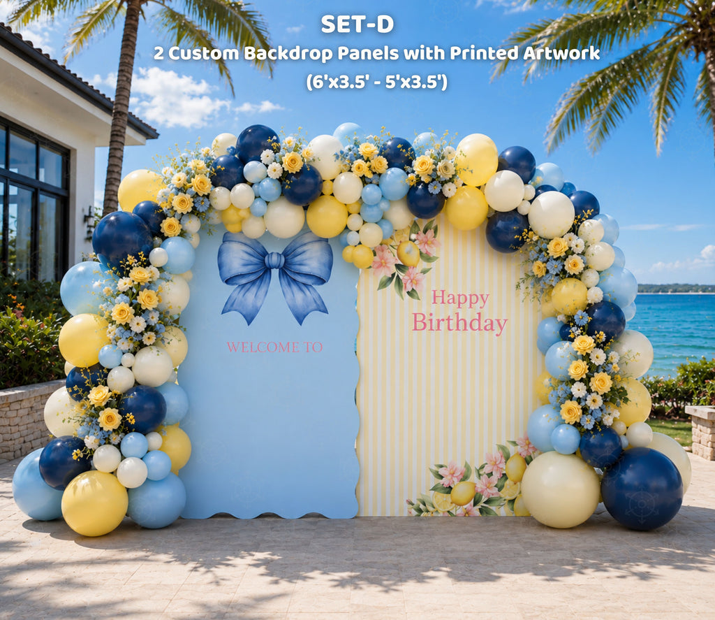 Personalized Lemon Party Decorations | Backdrop & Cutout Sets | Sweet Lemon Party Decor