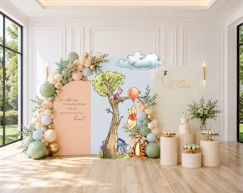 Personalized Classic Bear Party Decorations | Woodland Baby Shower Backdrop & Character Cutouts (Copy)