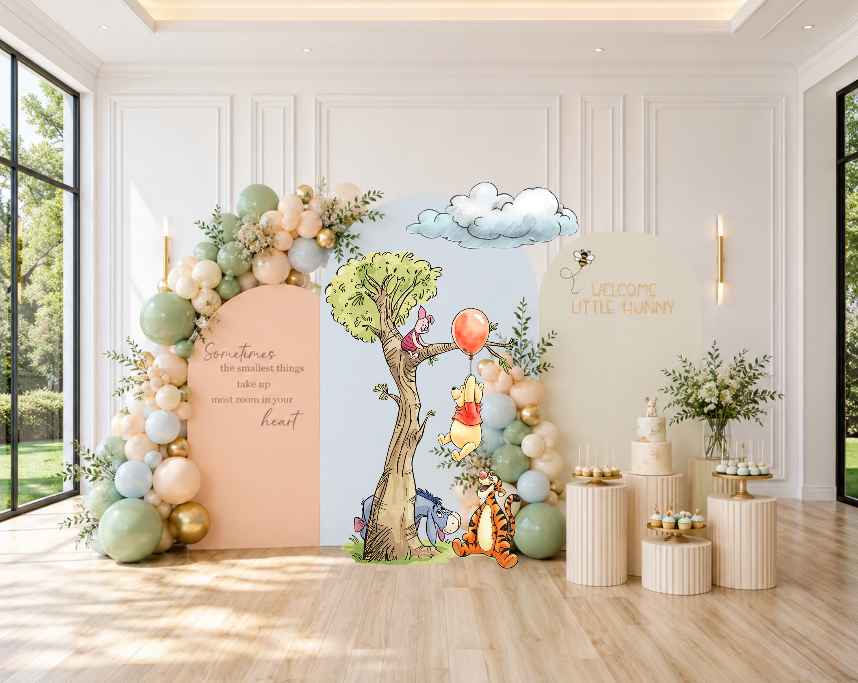 Personalized Classic Bear Party Decorations | Woodland Baby Shower Backdrop & Character Cutouts (Copy)