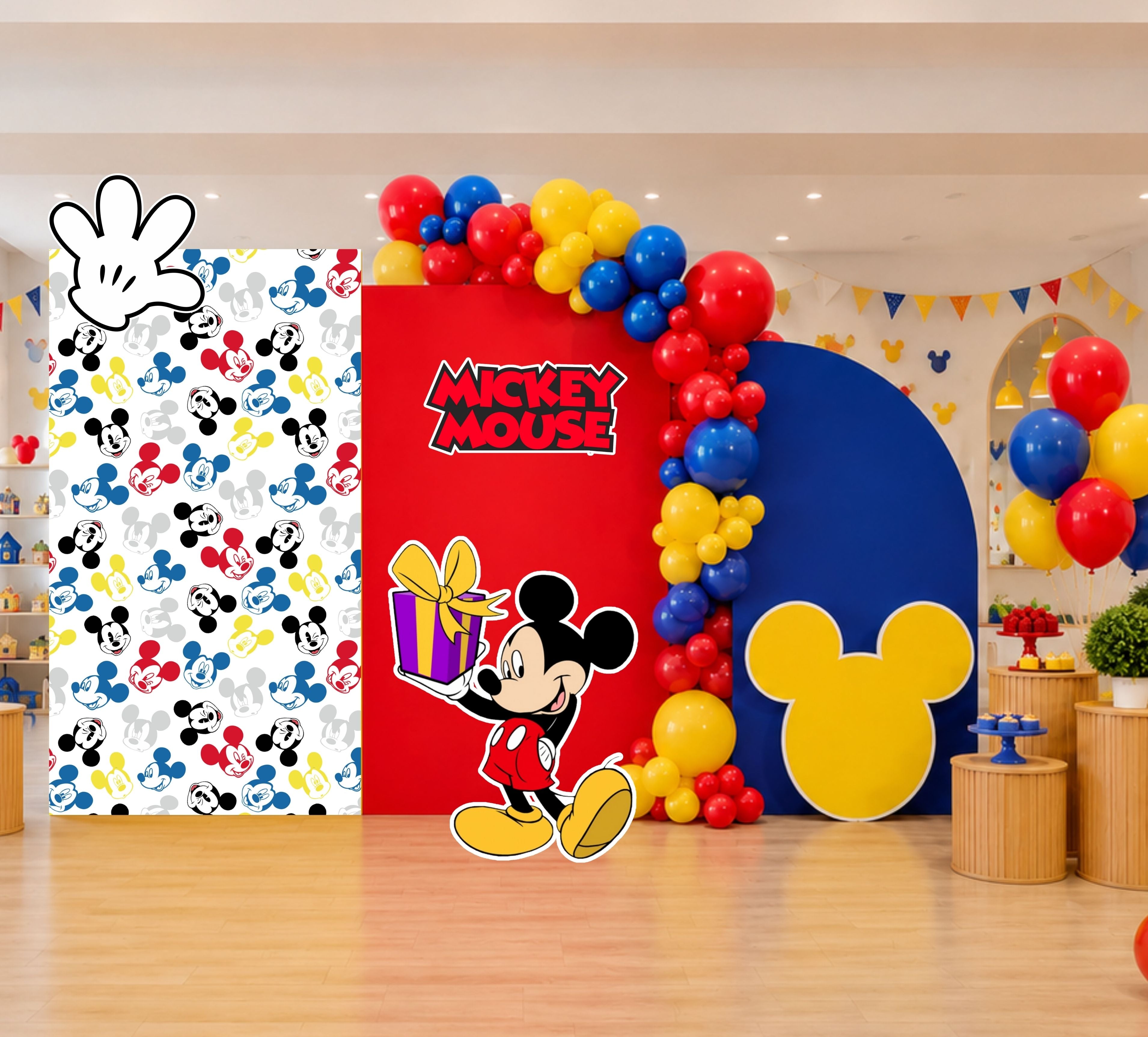 Classic Mouse Birthday Backdrop & Cutouts | Personalized Red Black Party Photo Booth Decor  21 tags para alcance, visualizaciones y compras: