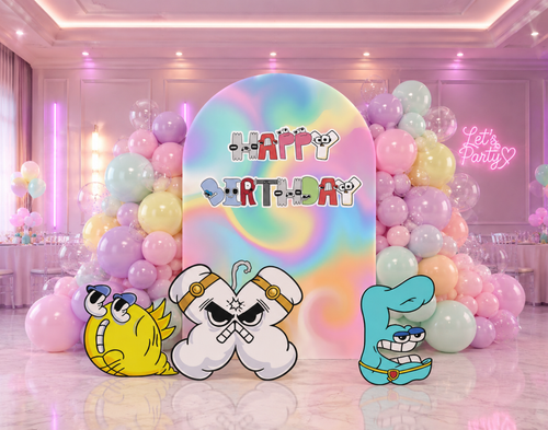 Custom Alphabet Lore Birthday Backdrop & Character Cutouts | Personalized Kids Party Decorations