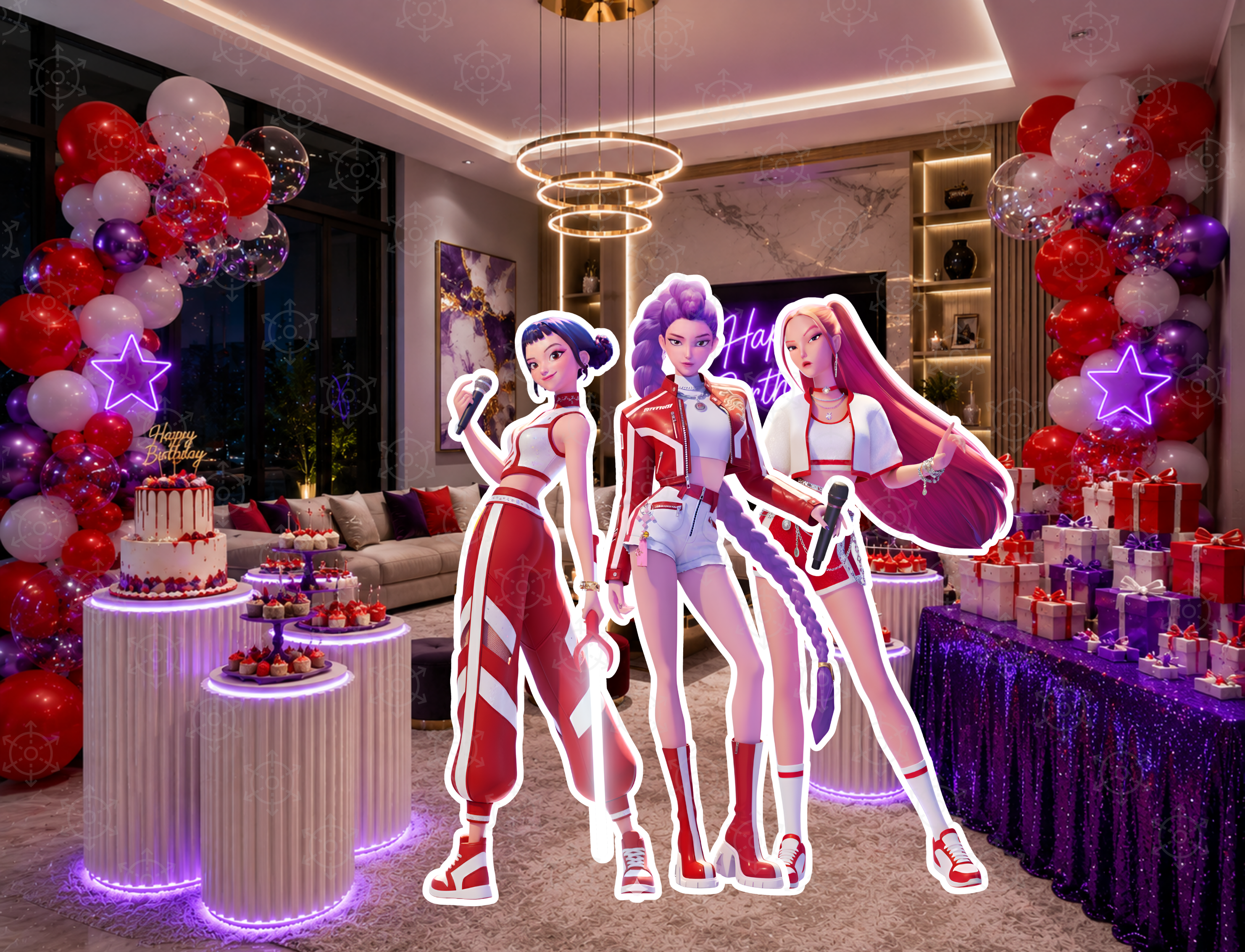 Teen Idol Concert Party Backdrop & Standee Cutouts | Personalized Birthday Decorations