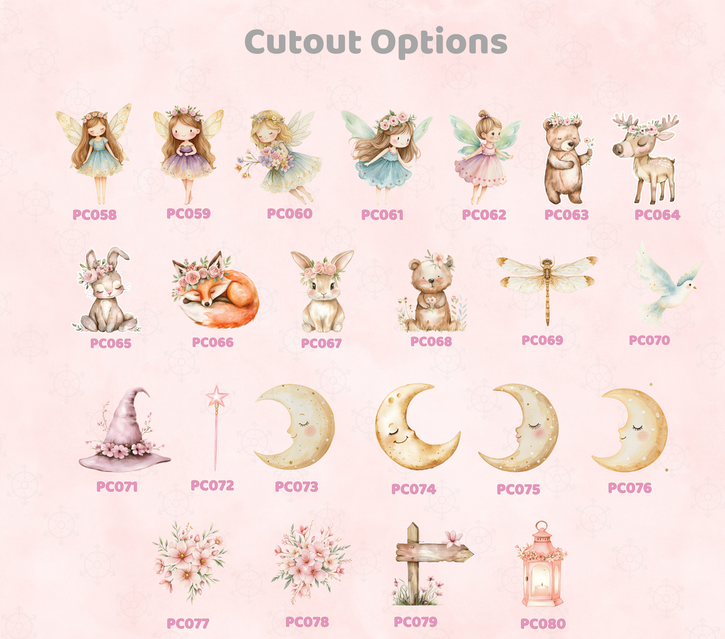 Fairy First Birthday Backdrop & Cutouts | Personalized Enchanted Garden Party Decorations