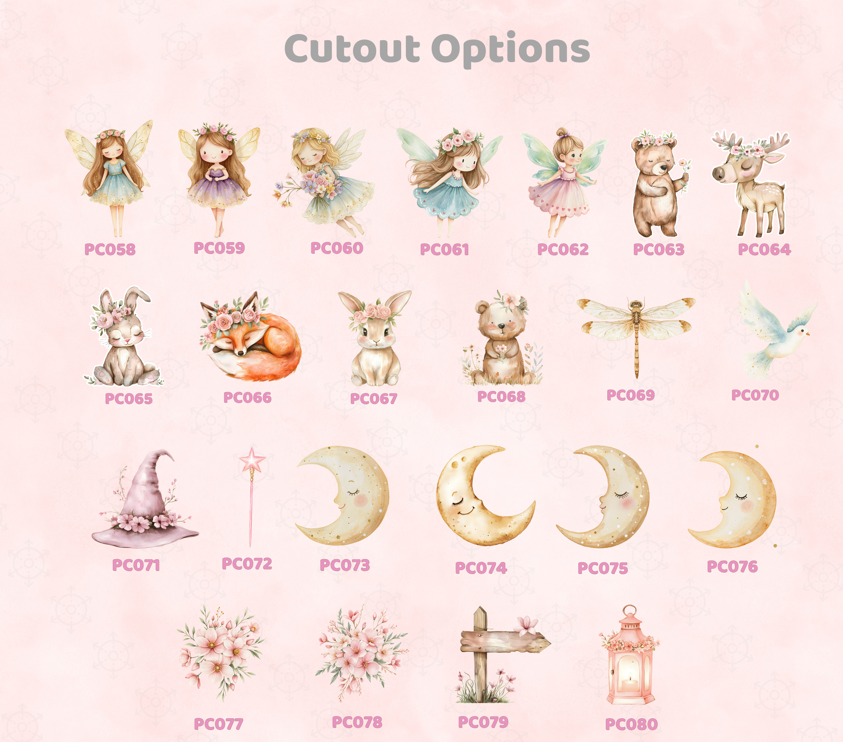 Fairy First Birthday Backdrop & Cutouts | Personalized Enchanted Garden Party Decorations