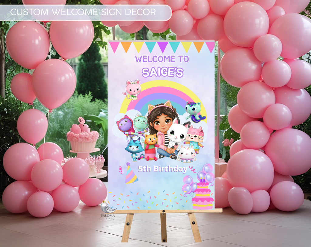 Custom Gabby Welcome Sign Character Party Supplies (Copy)