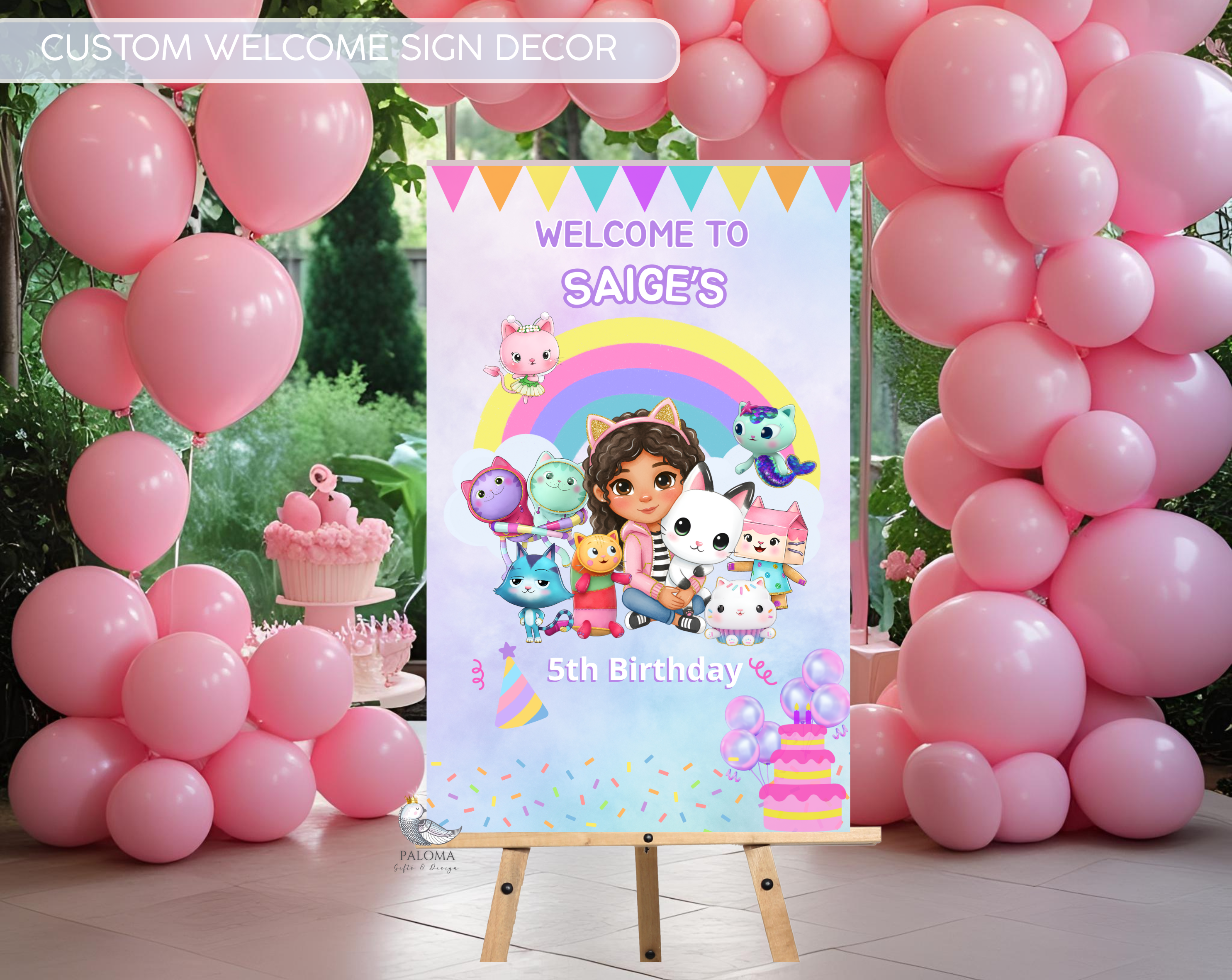 Custom Gabby Welcome Sign Character Party Supplies (Copy)