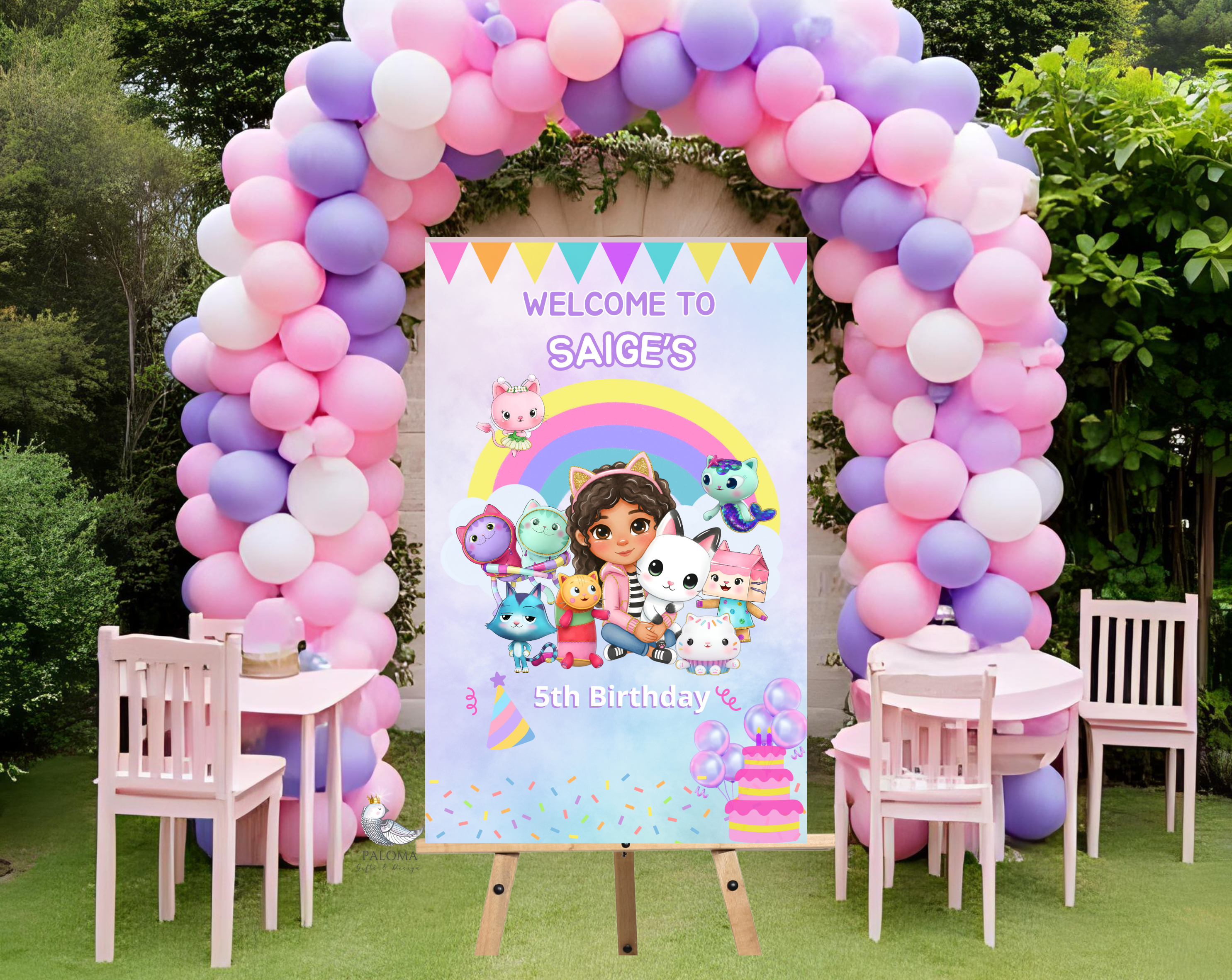 Custom Gabby Welcome Sign Character Party Supplies (Copy)