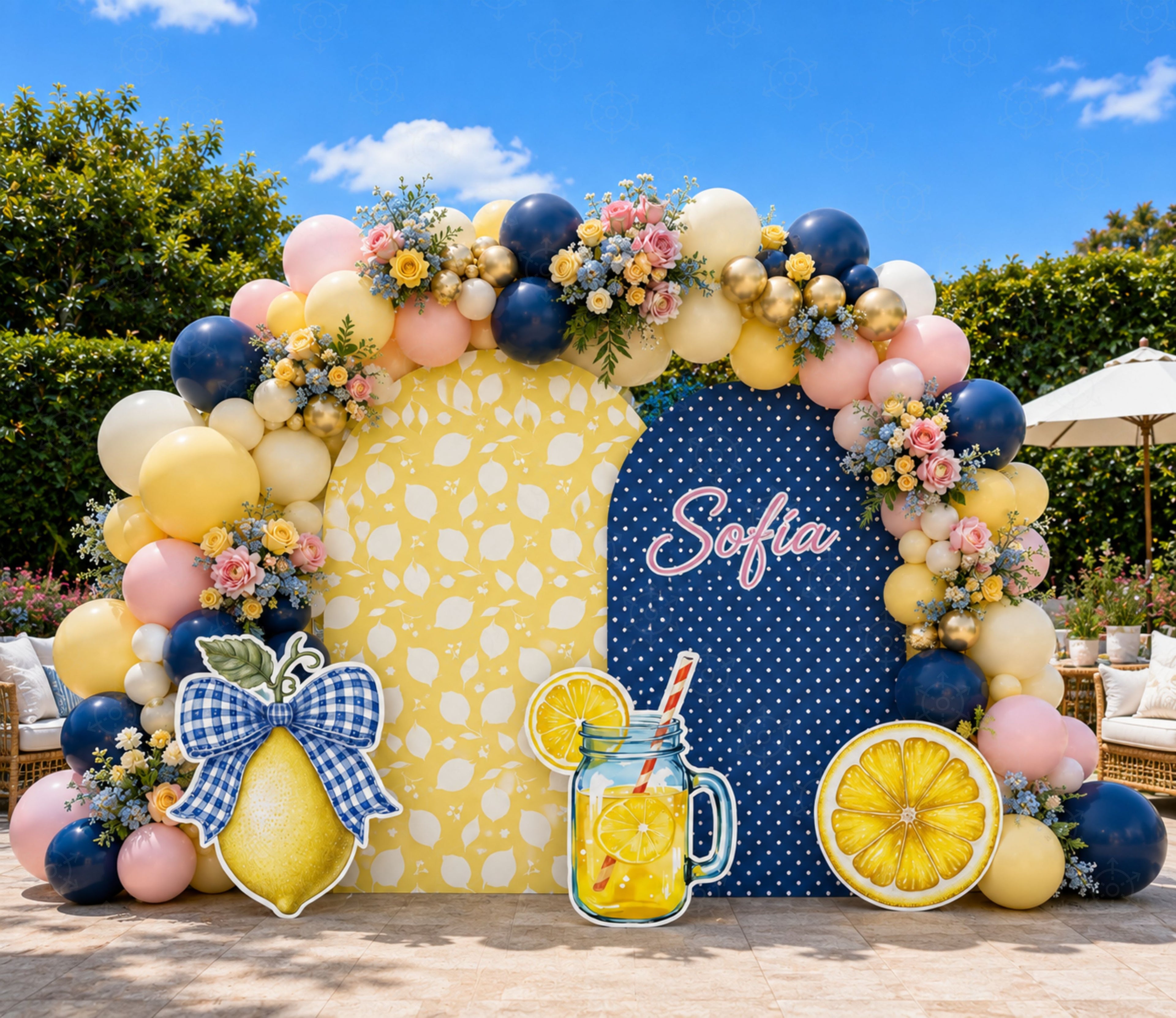 Personalized Lemon Party Decorations | Backdrop & Cutout Sets | Sweet Lemon Party Decor