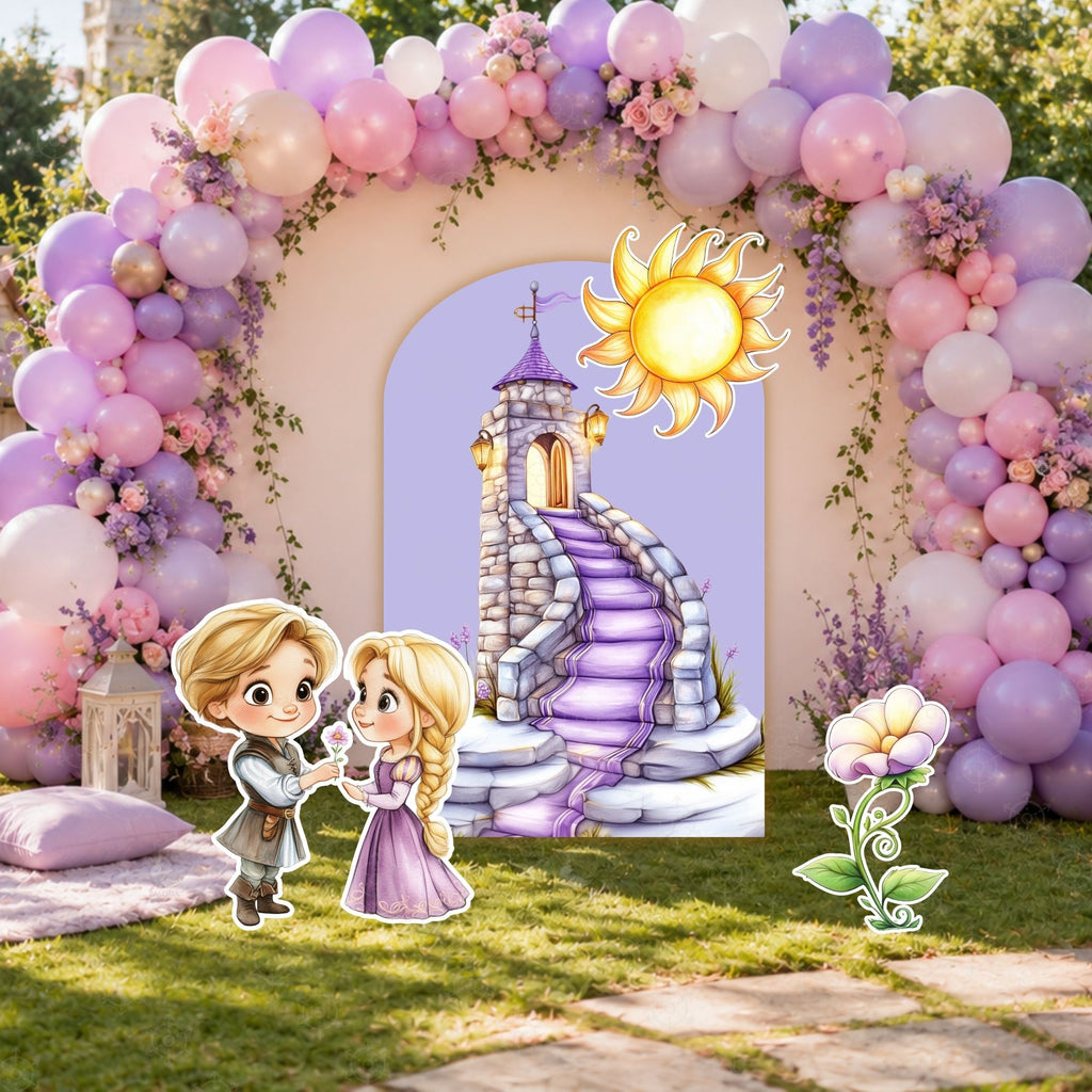 Custom Princess Party Backdrop Long Hair Princess Decoration