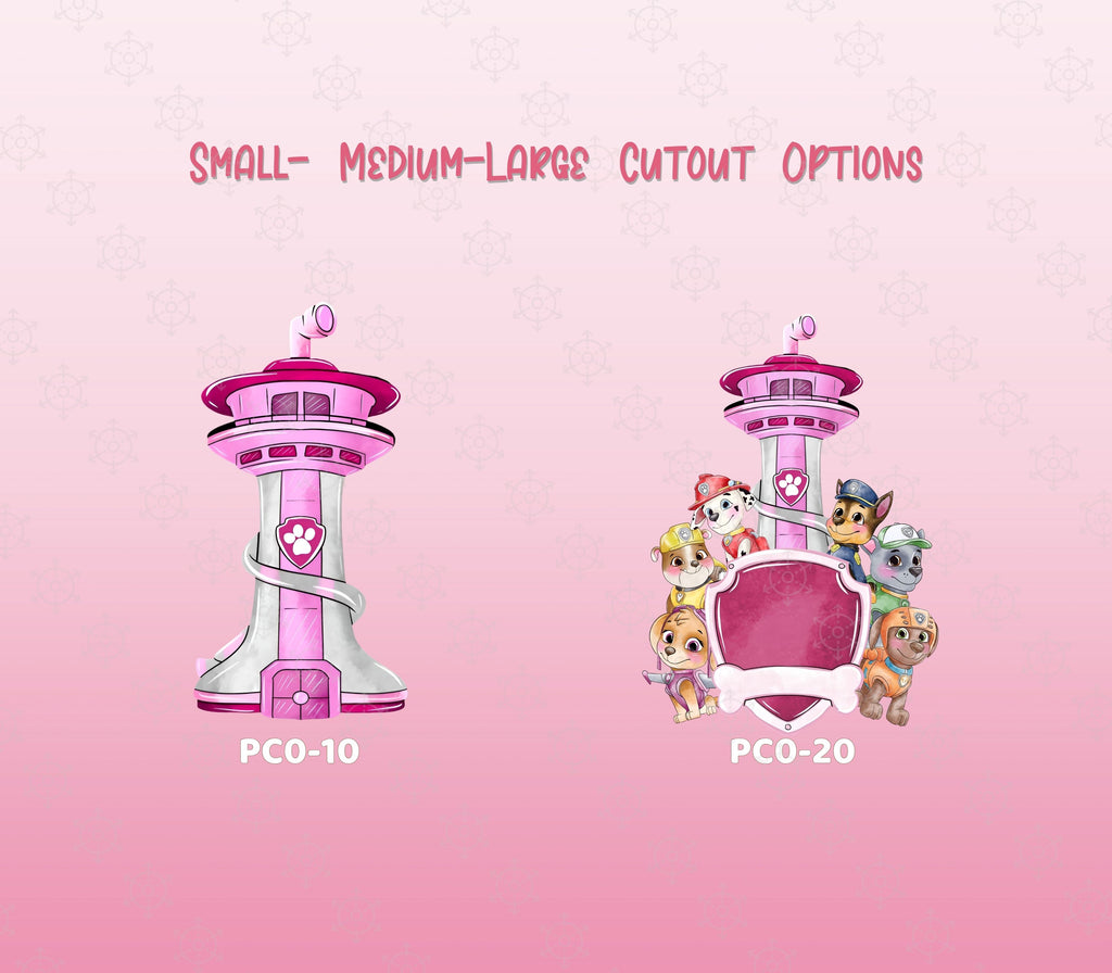 Character Puppy Patrol Cutouts and Backdrops Pink Party Decor