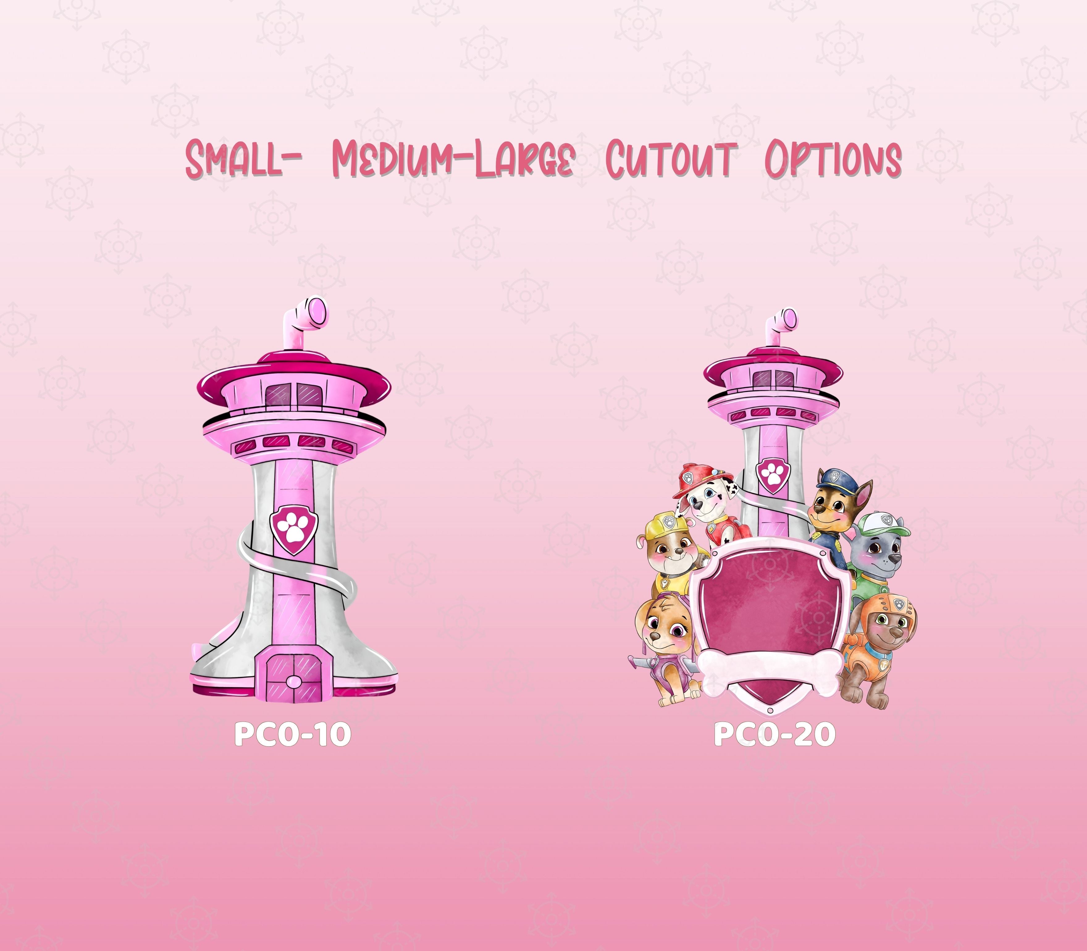Character Puppy Patrol Cutouts and Backdrops Pink Party Decor