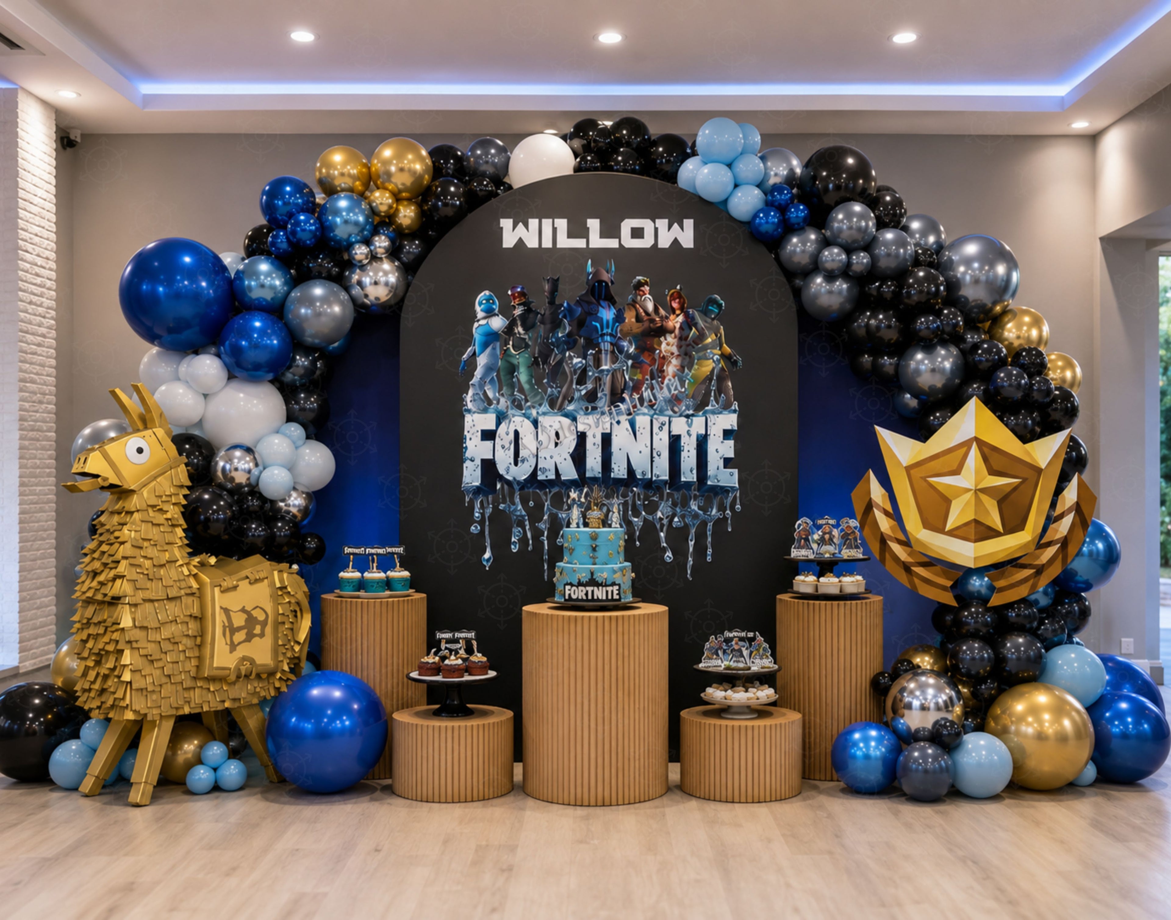Personalized Battle Game Birthday Backdrop & Cutouts | Gamer Party Decorations