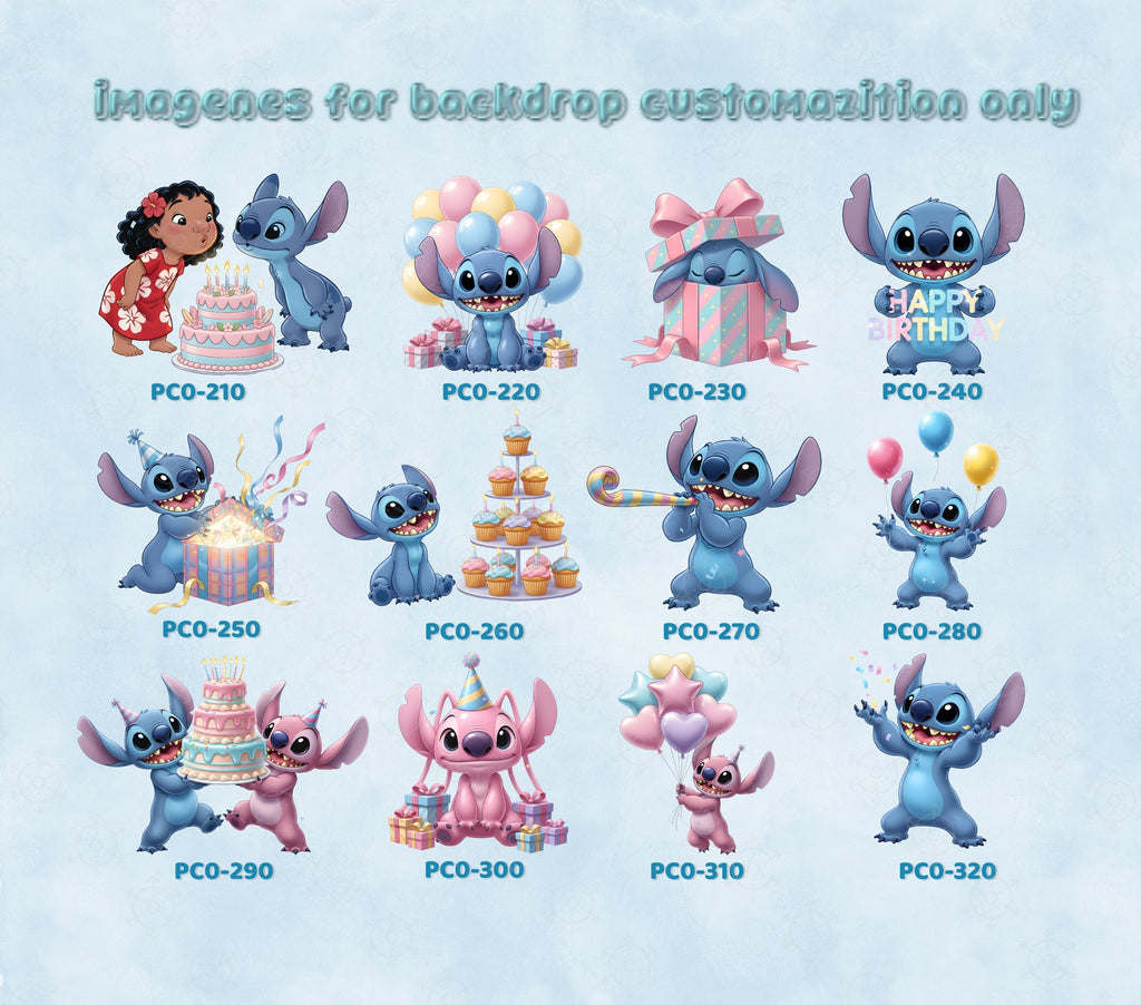 Custom Blue Alien Birthday Backdrop & Cutouts | Personalized Kawaii Party Decorations