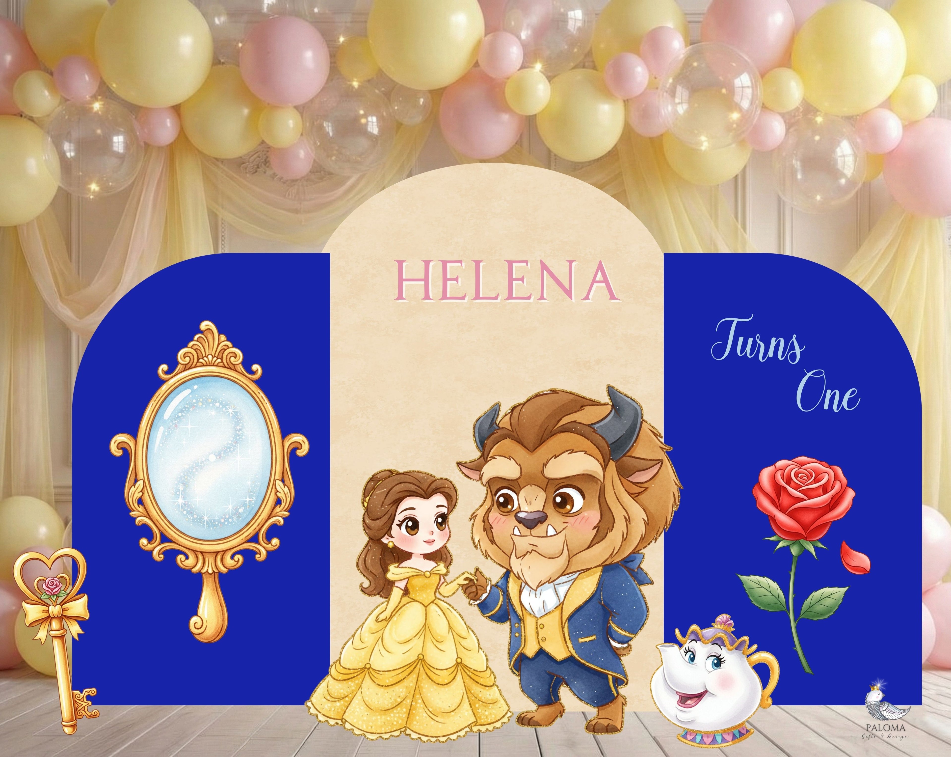 Baby Princess Baby Shower Backdrop & Cutouts | Personalized Fairy Tale Party Decorations